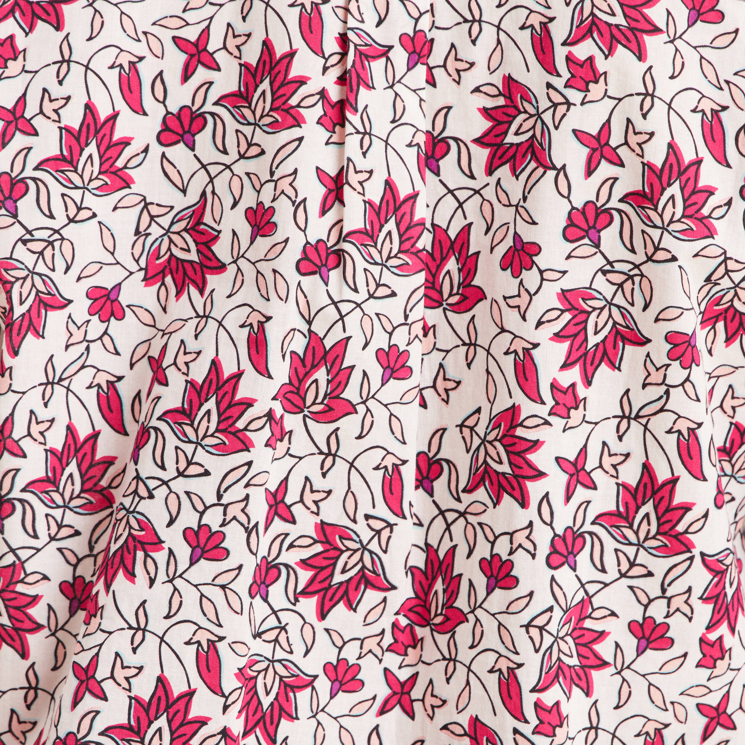 Chemise droite manches longues fluide rose femme