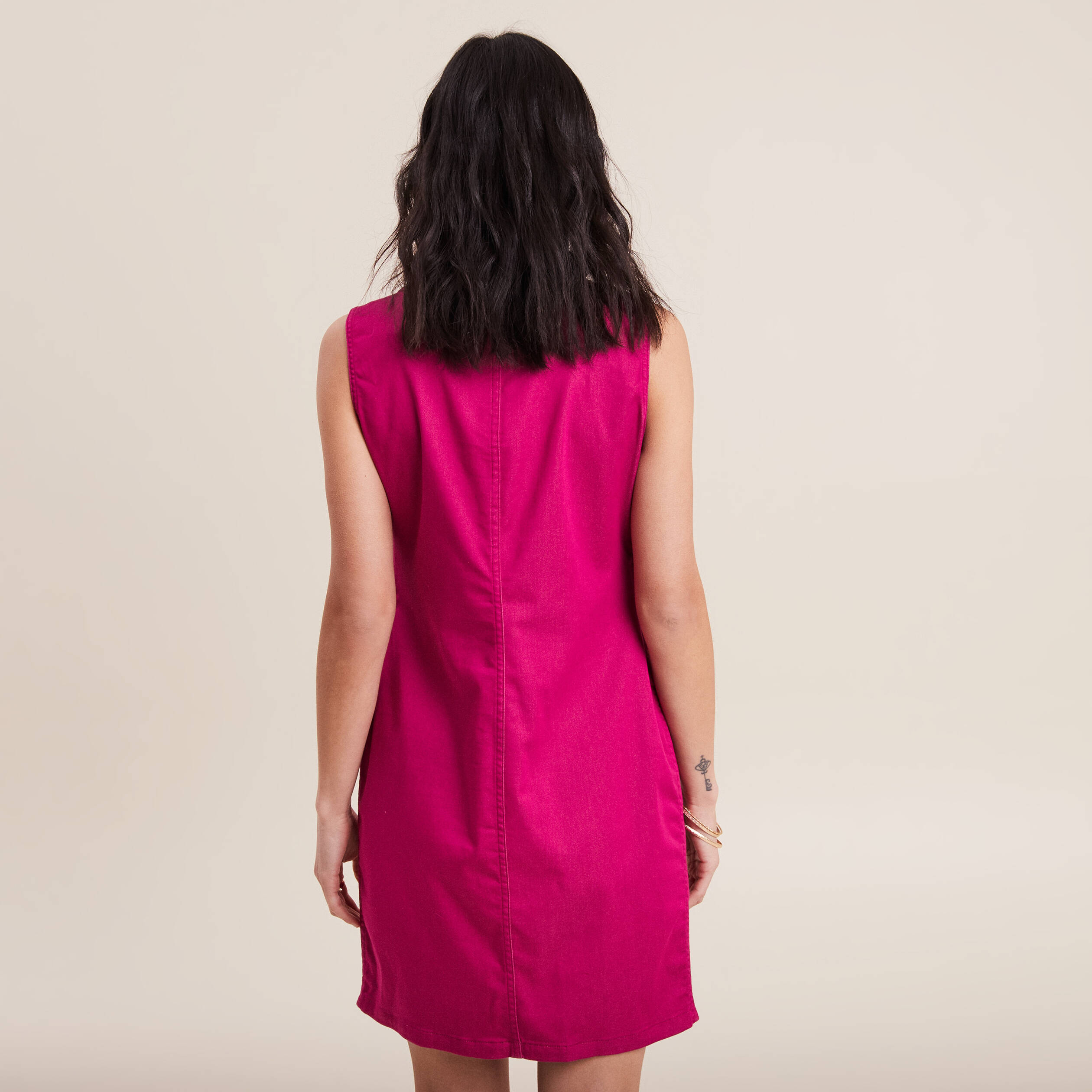 Robe fourreau réversible rose fushia femme
