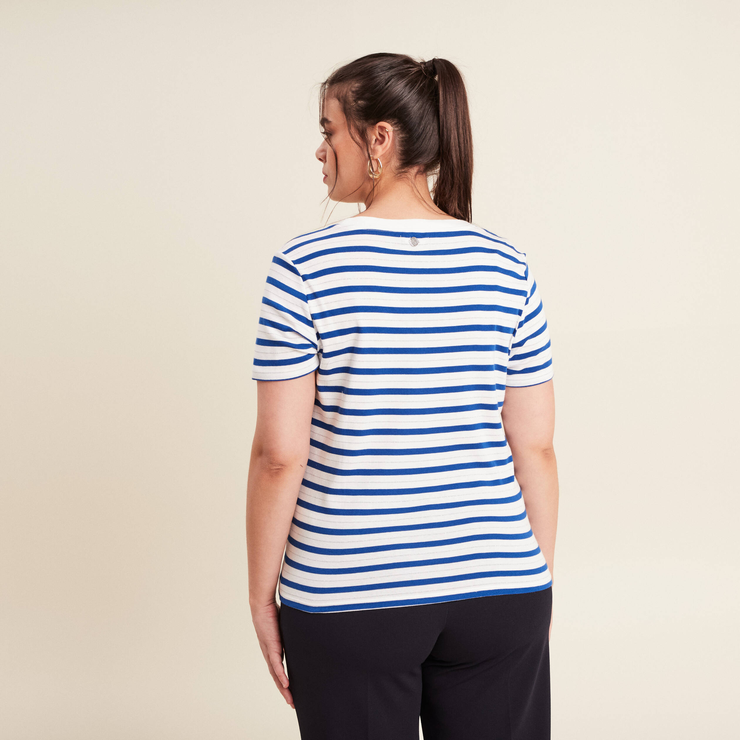 T-shirt manches courtes bleu femme