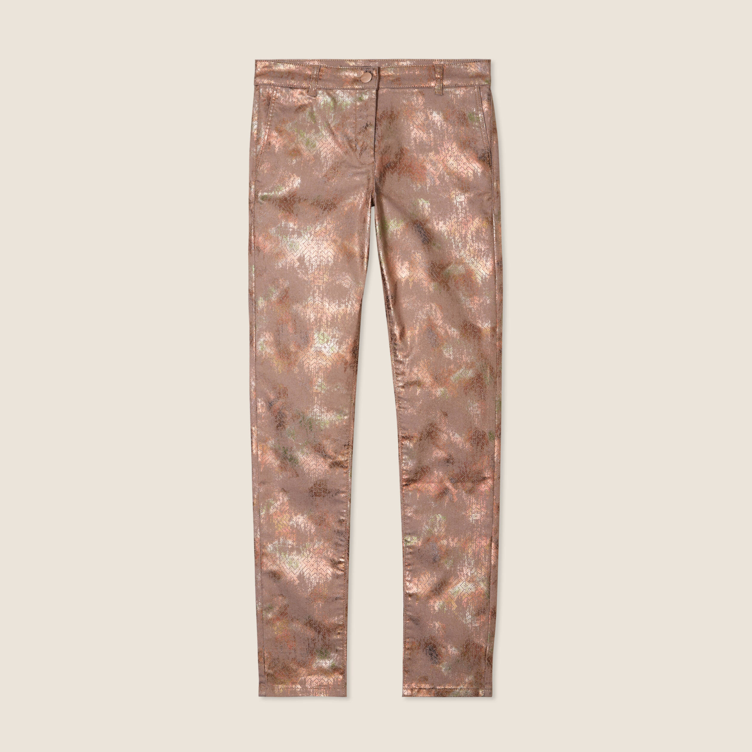 Pantalon ajusté marron femme