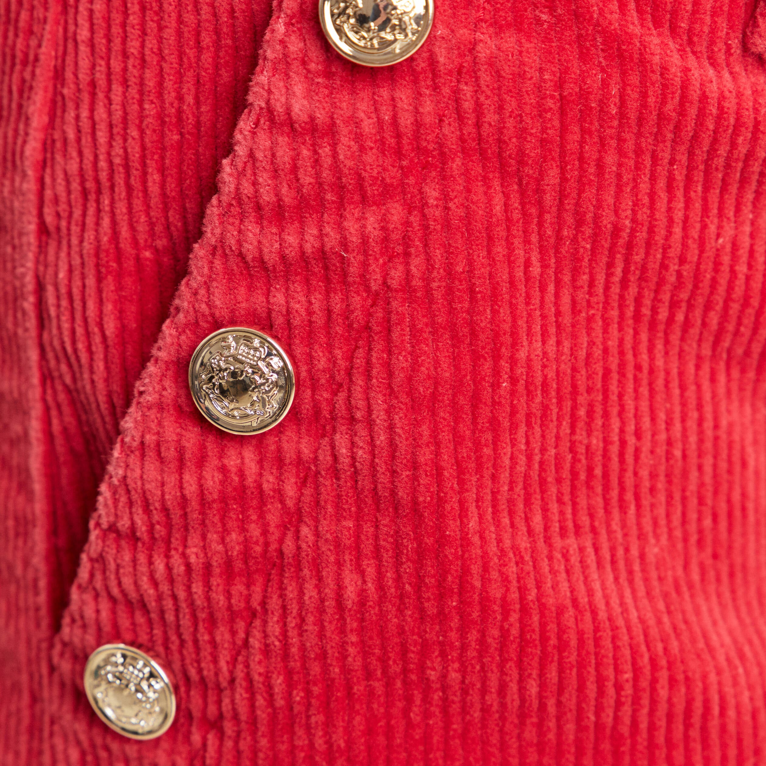 Pantalon large velours c&ocirc;tel&eacute; rouge femme