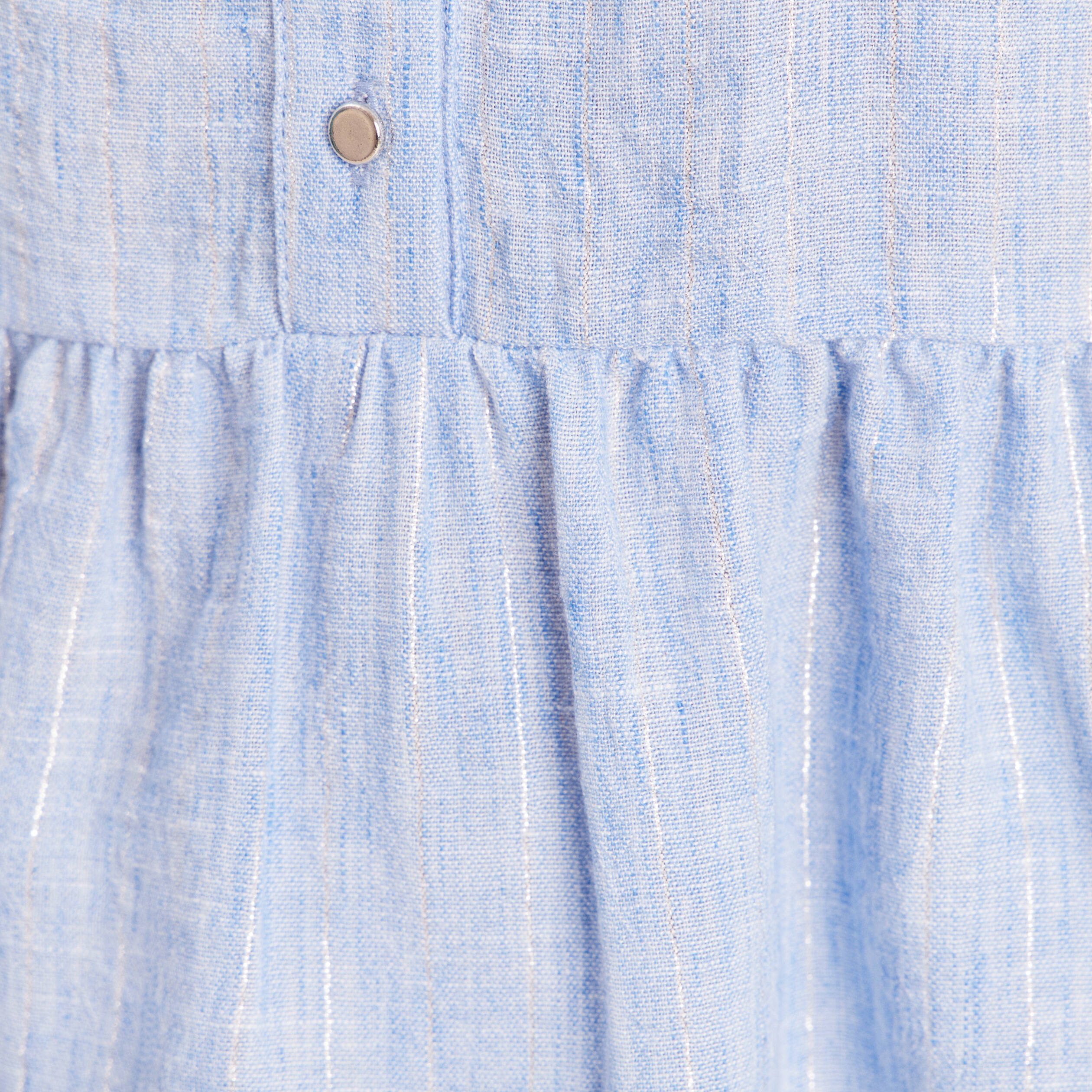 Blouse ample col v manches courtes bleu femme