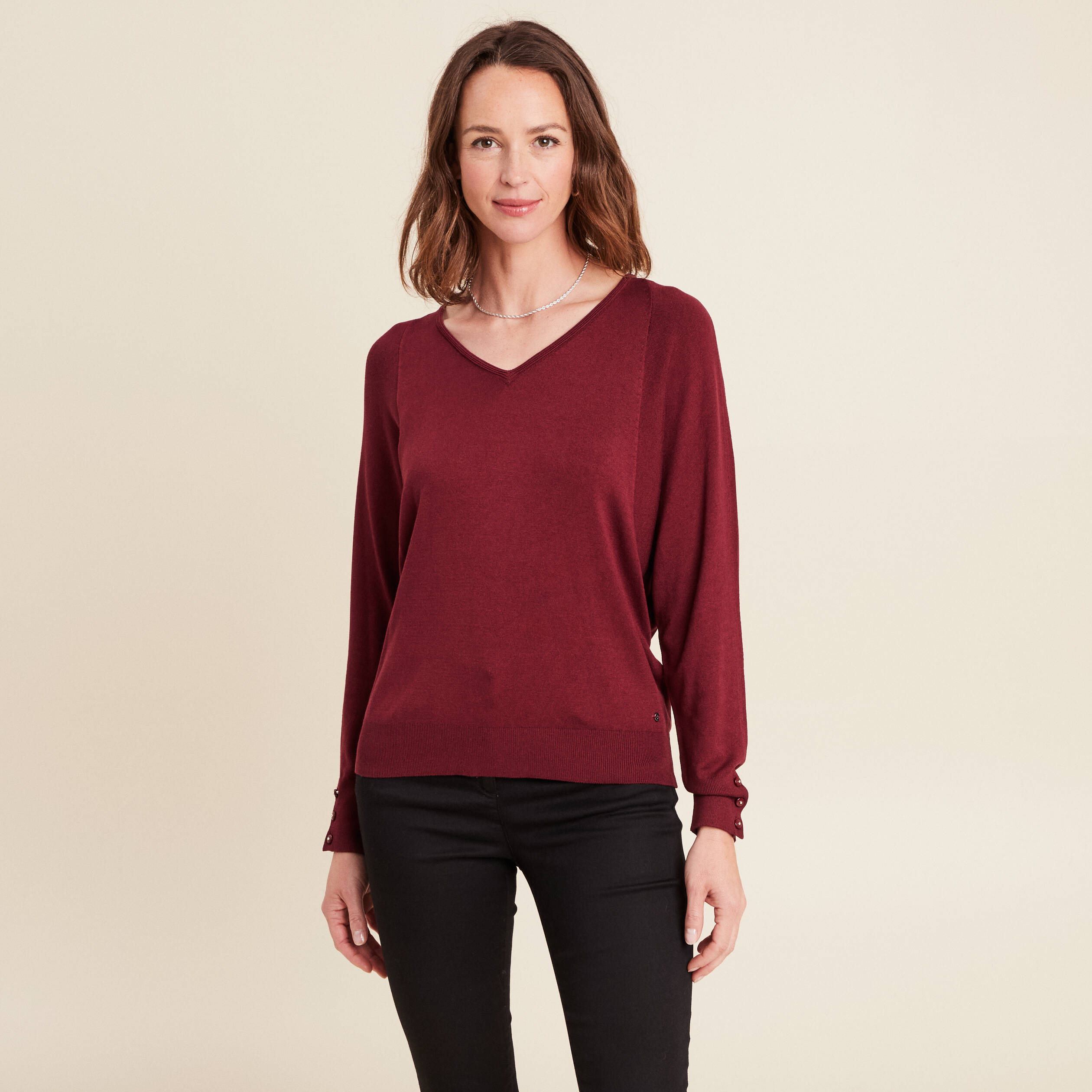 pull manches longues bordeaux femme Pull manches longues bordeaux femme