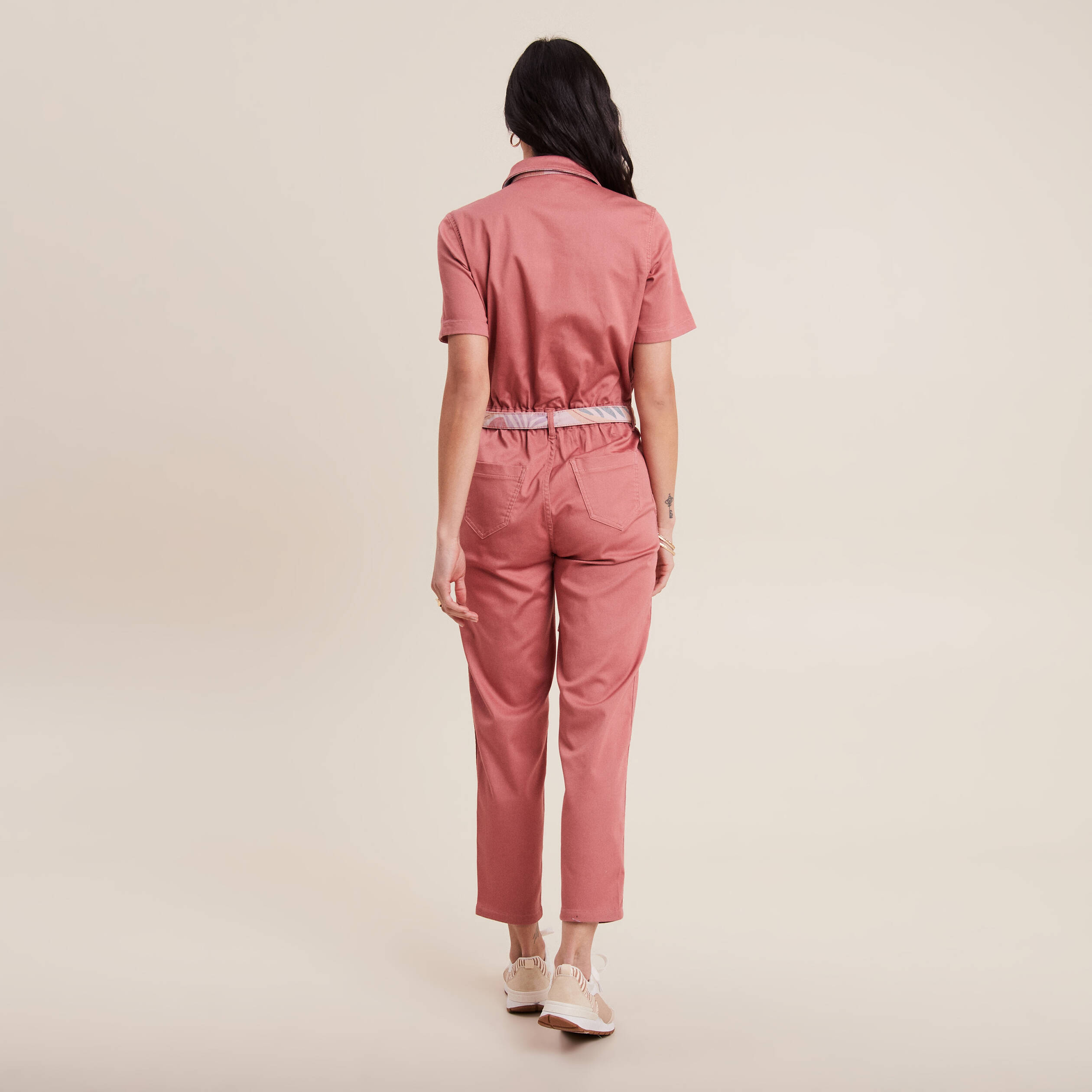 Combinaison pantalon r&eacute;versible orange corail femme
