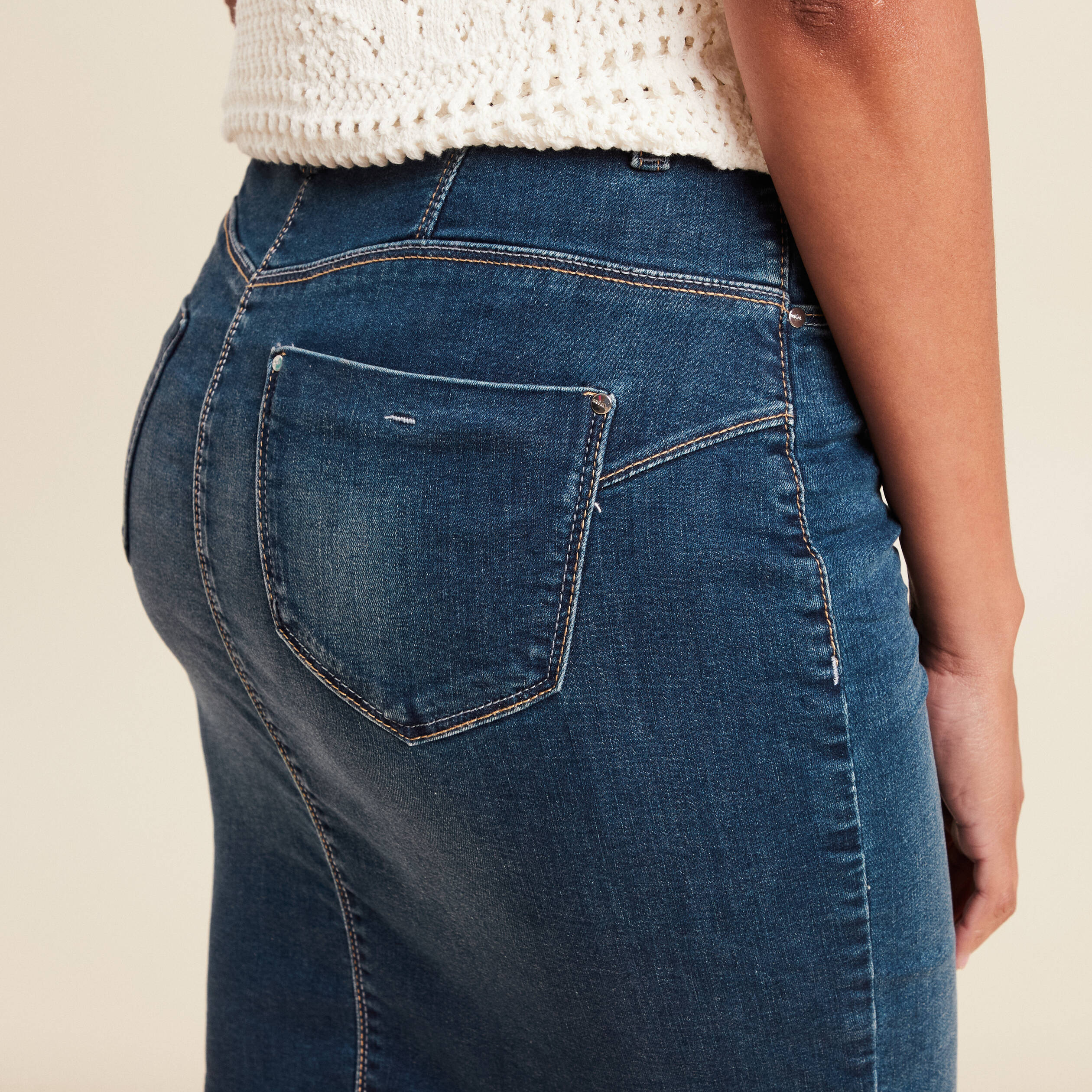 jupe droite denim brut femme Jupe droite denim brut femme