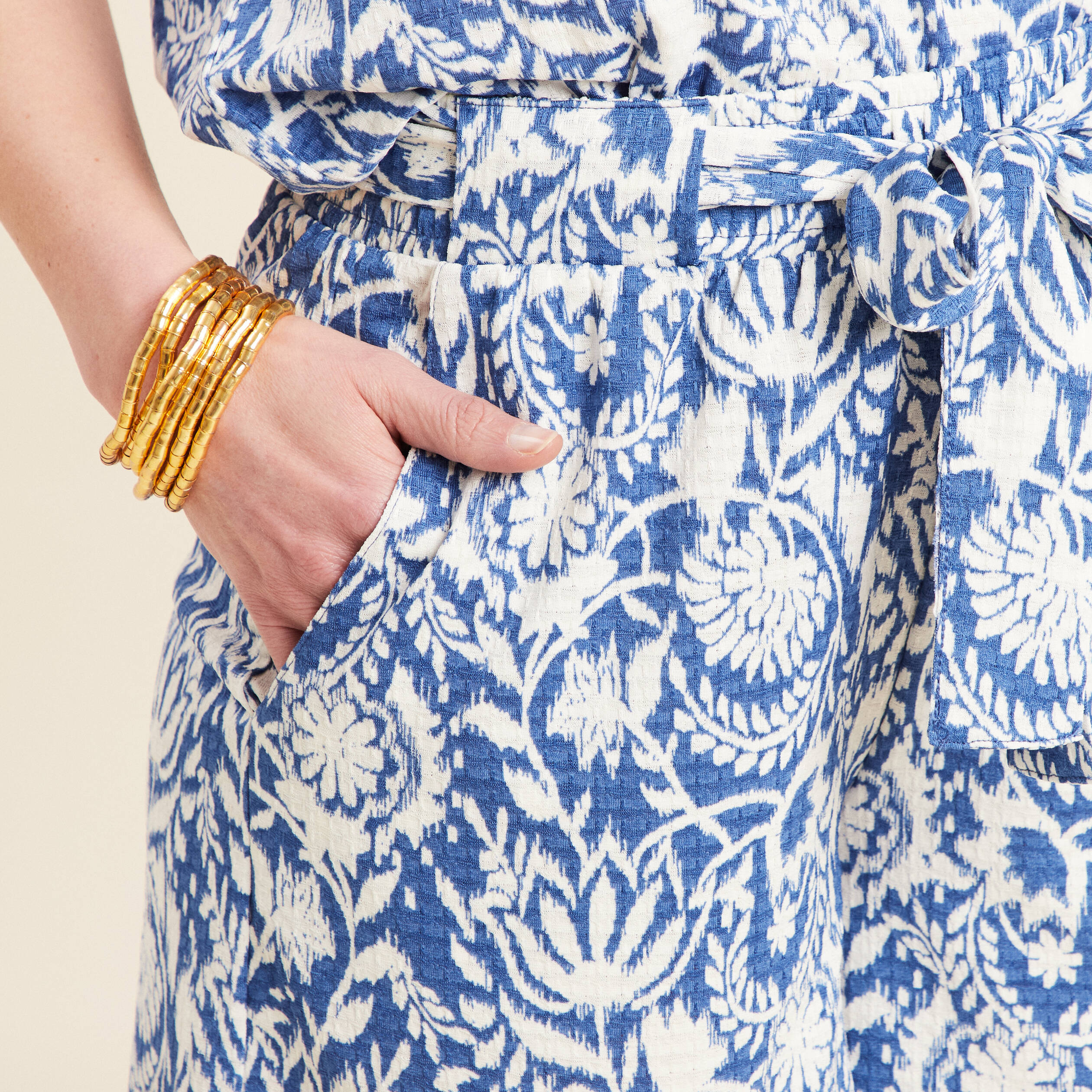 short droit ceinture bleu femme Short droit ceinturé bleu femme