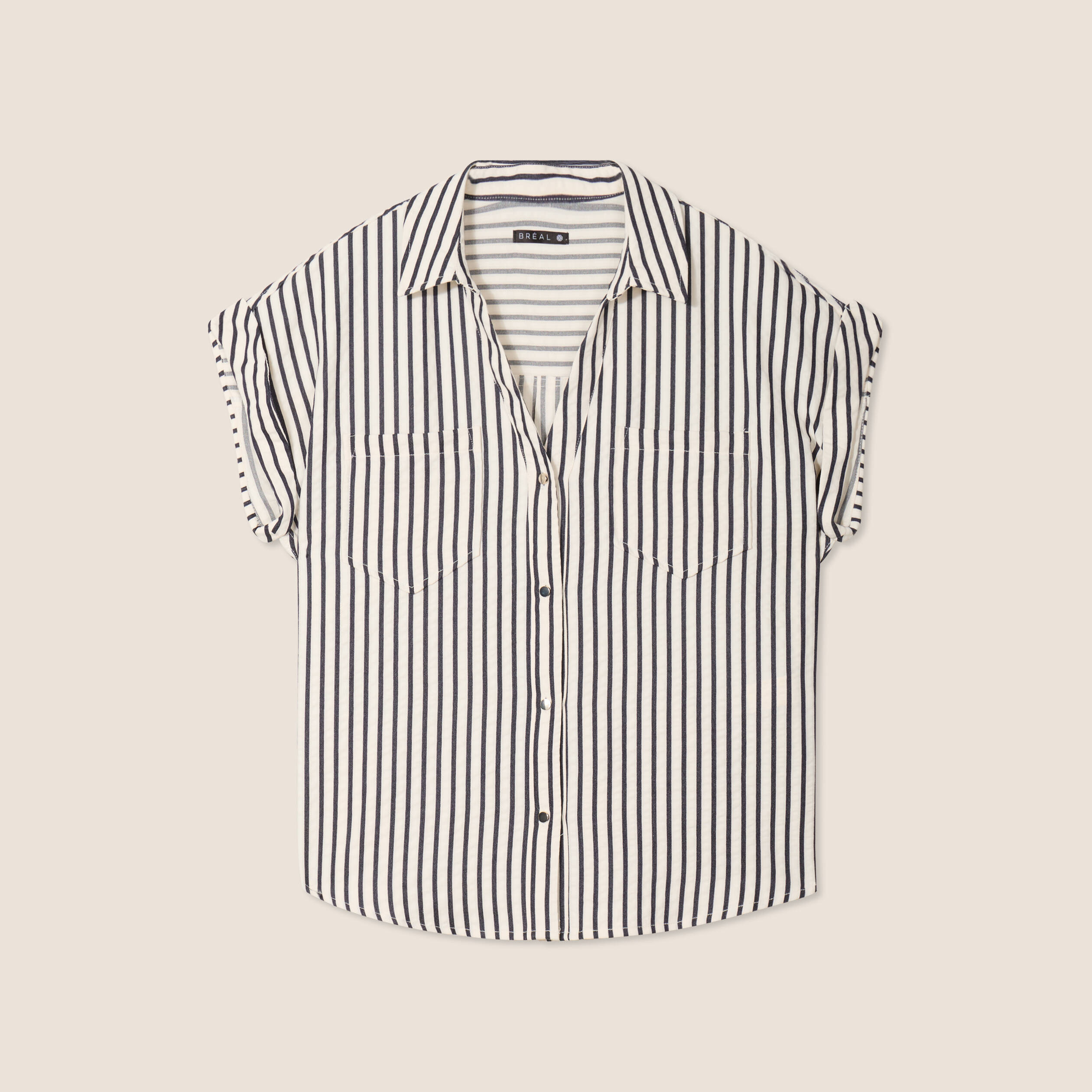 chemise ample manches courtes bleu fonce femme Chemise ample manches courtes bleu foncé femme