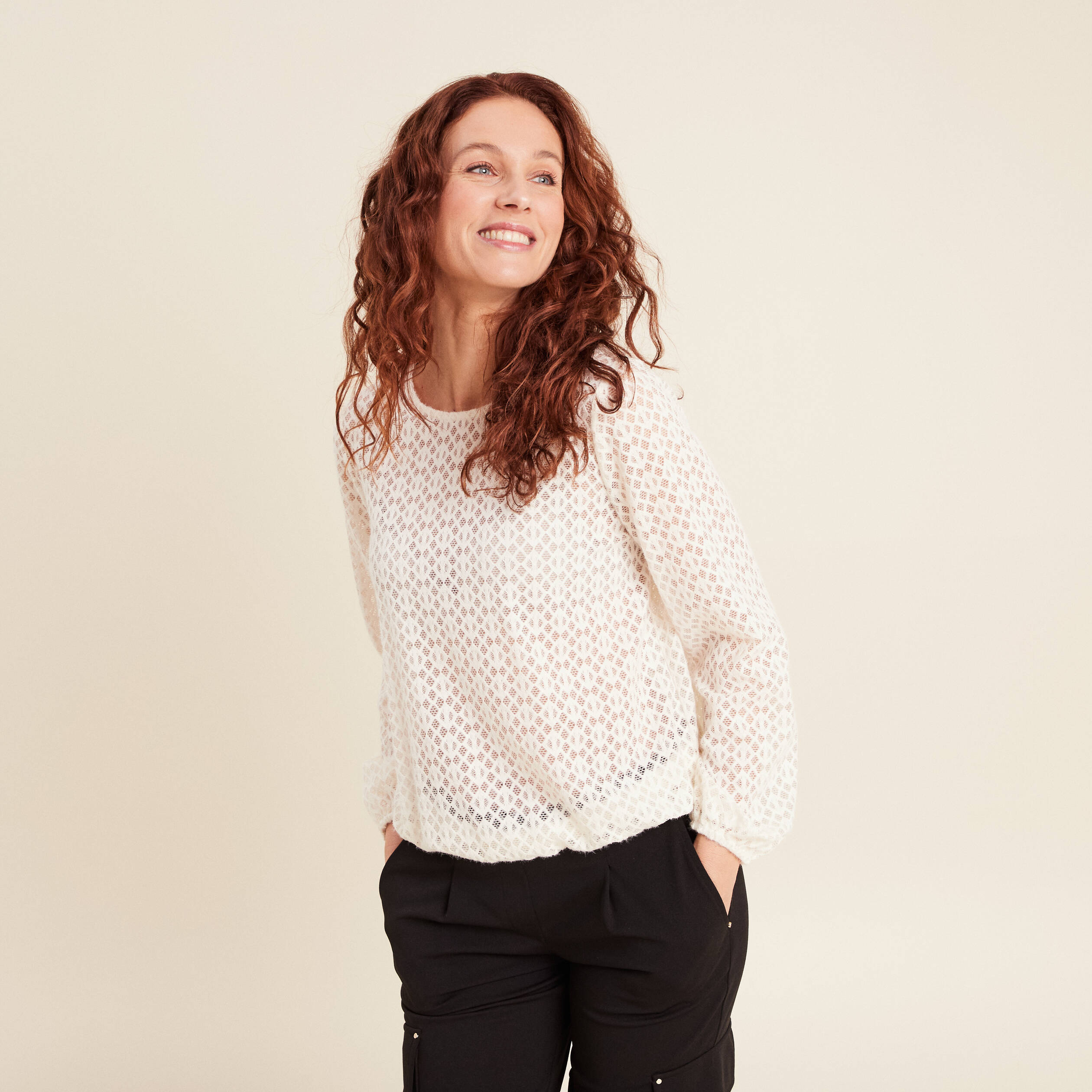 blouse manches longues ecru femme Blouse manches longues ecru femme