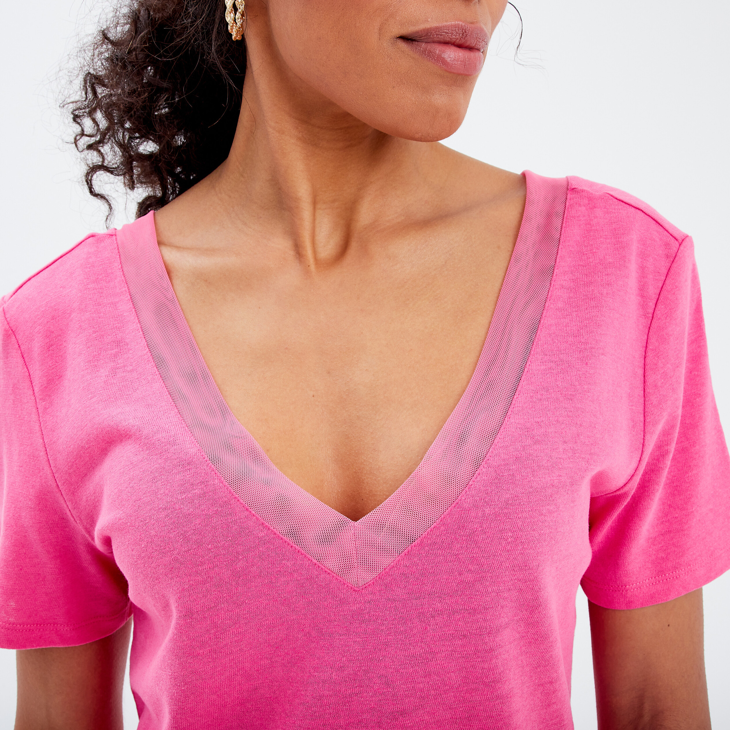 Tee shirt rose fushia outlet