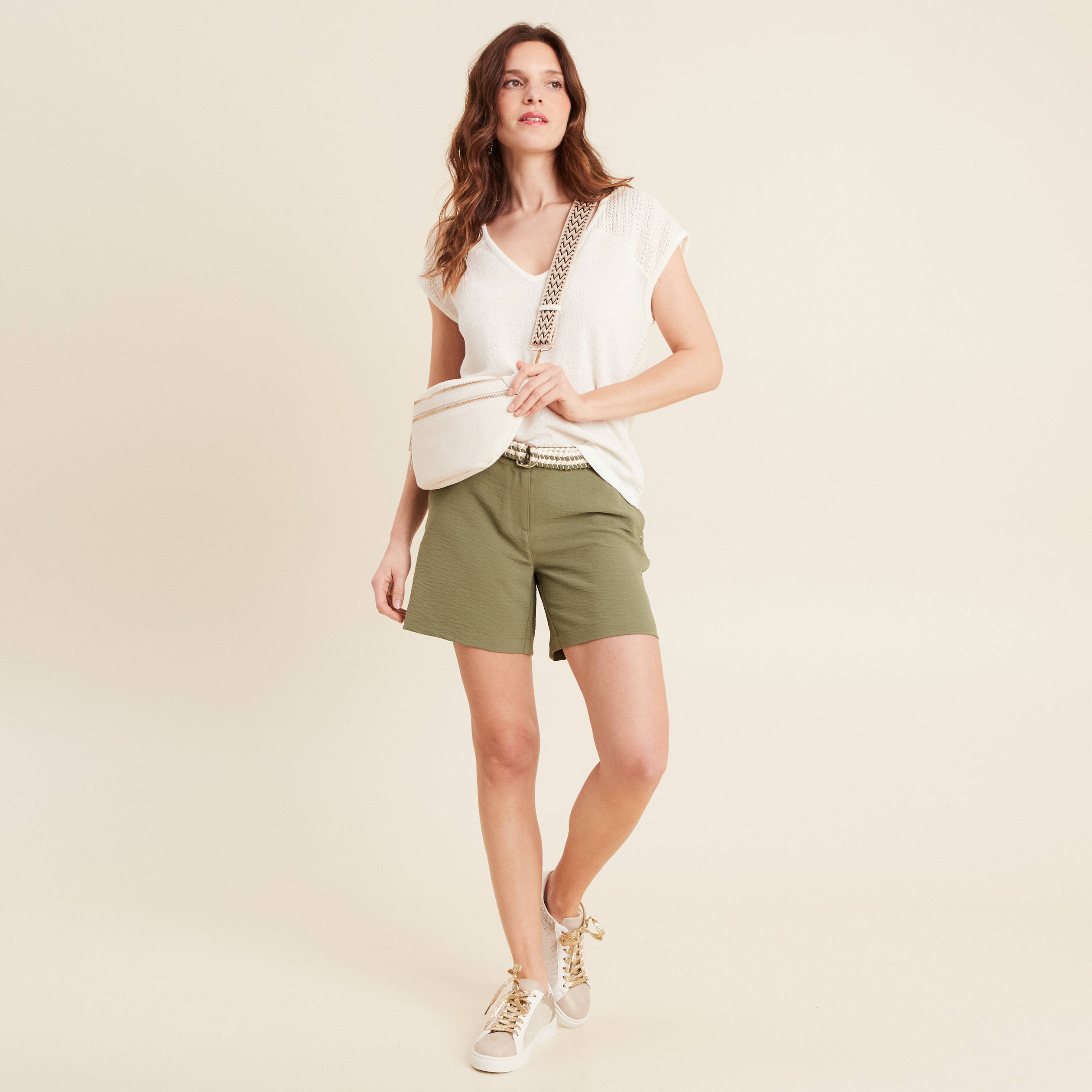 t shirt manches courtes ecru femme T-shirt manches courtes ecru femme