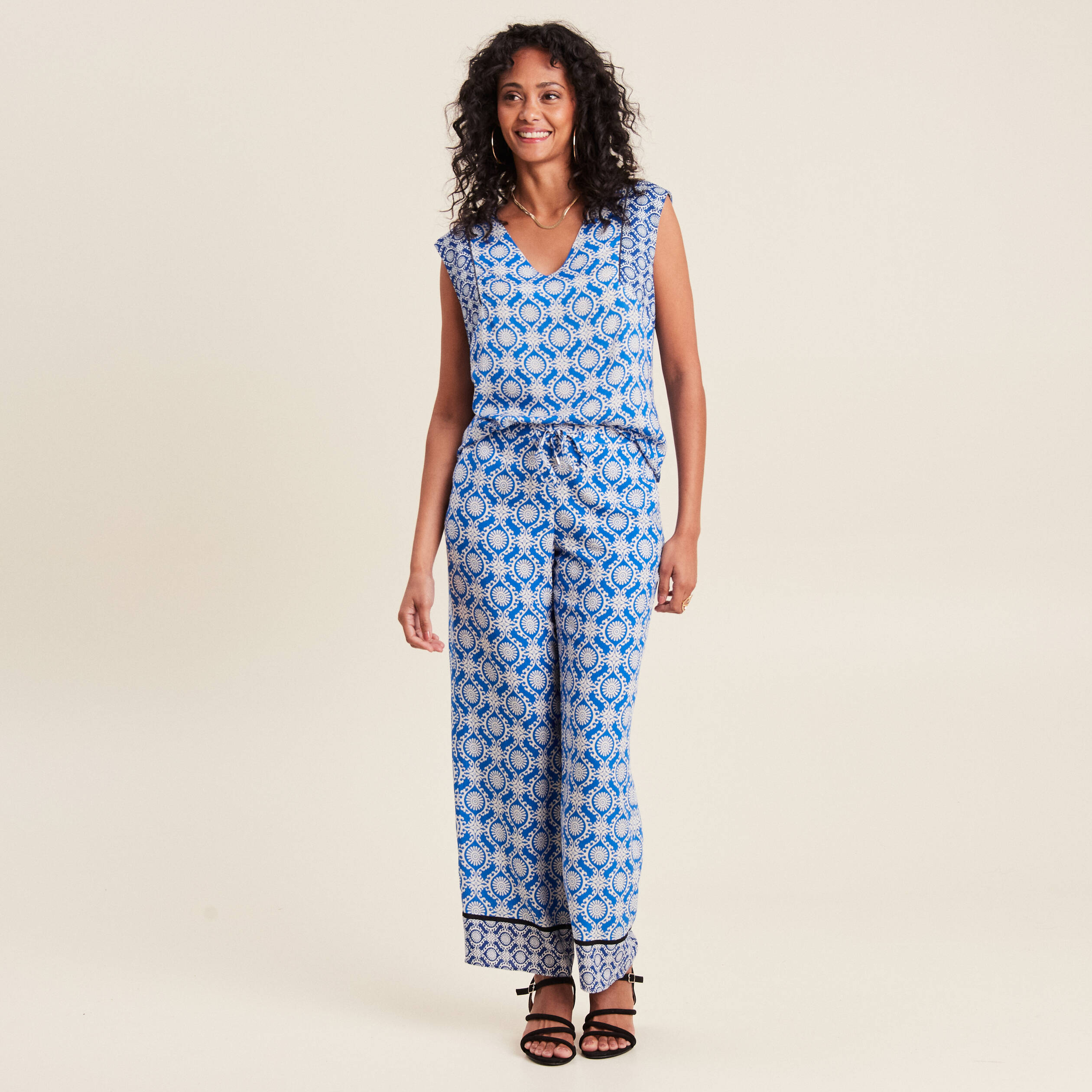 Débardeur sans manches bleu femme