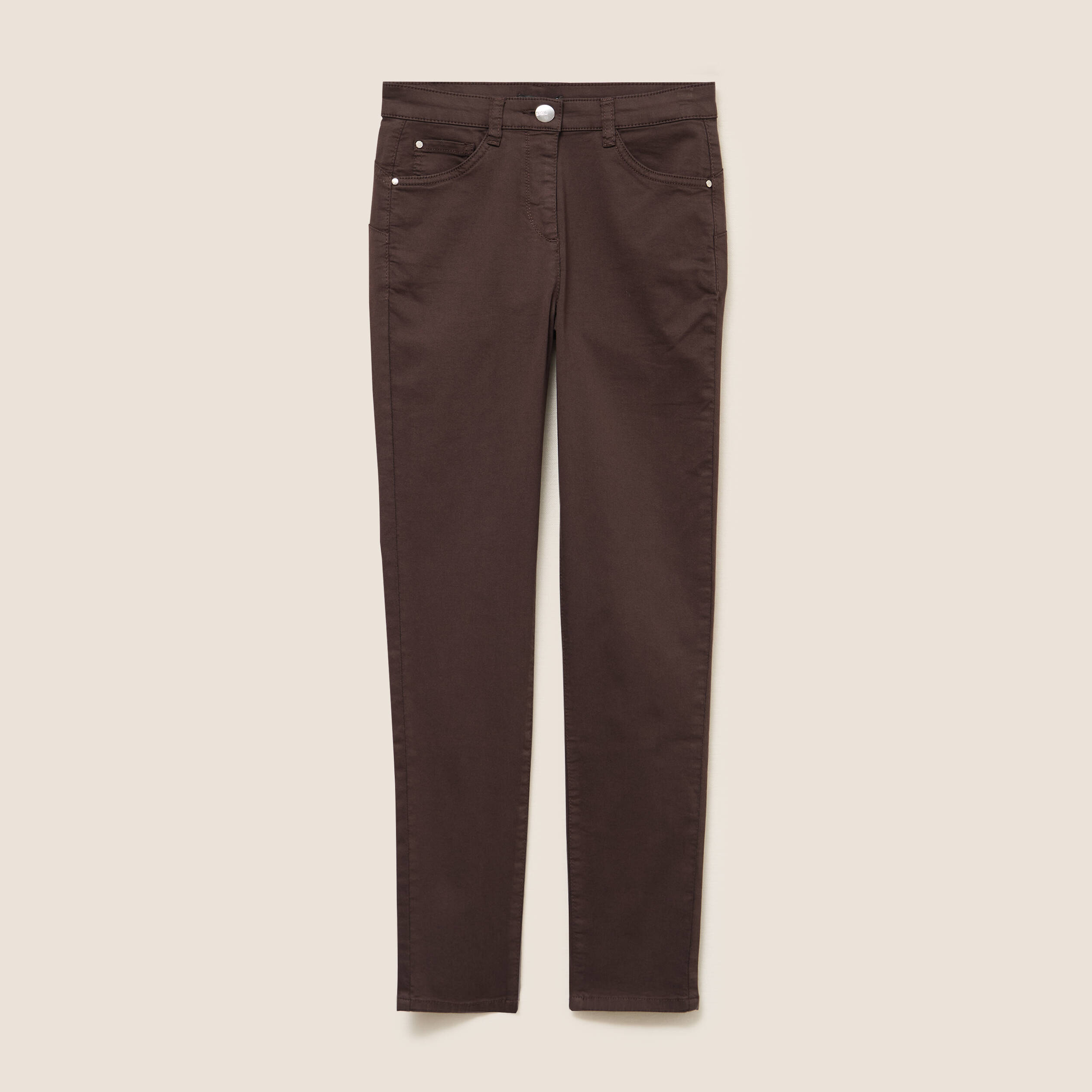 pantalon leger taille standard 78eme marron fonce femme Pantalon léger taille standard 7/8ème marron foncé femme