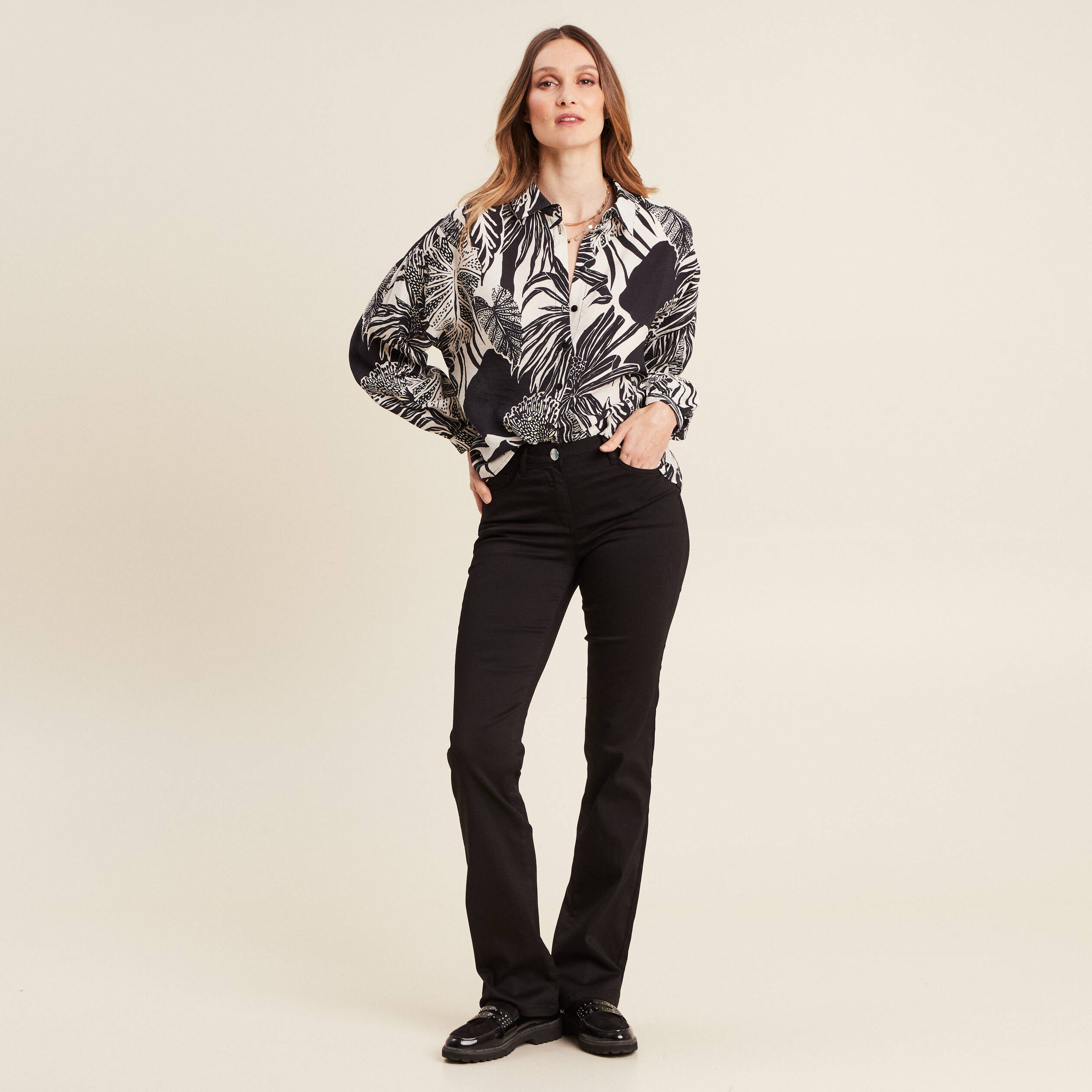 Chemise manches longues blanc femme