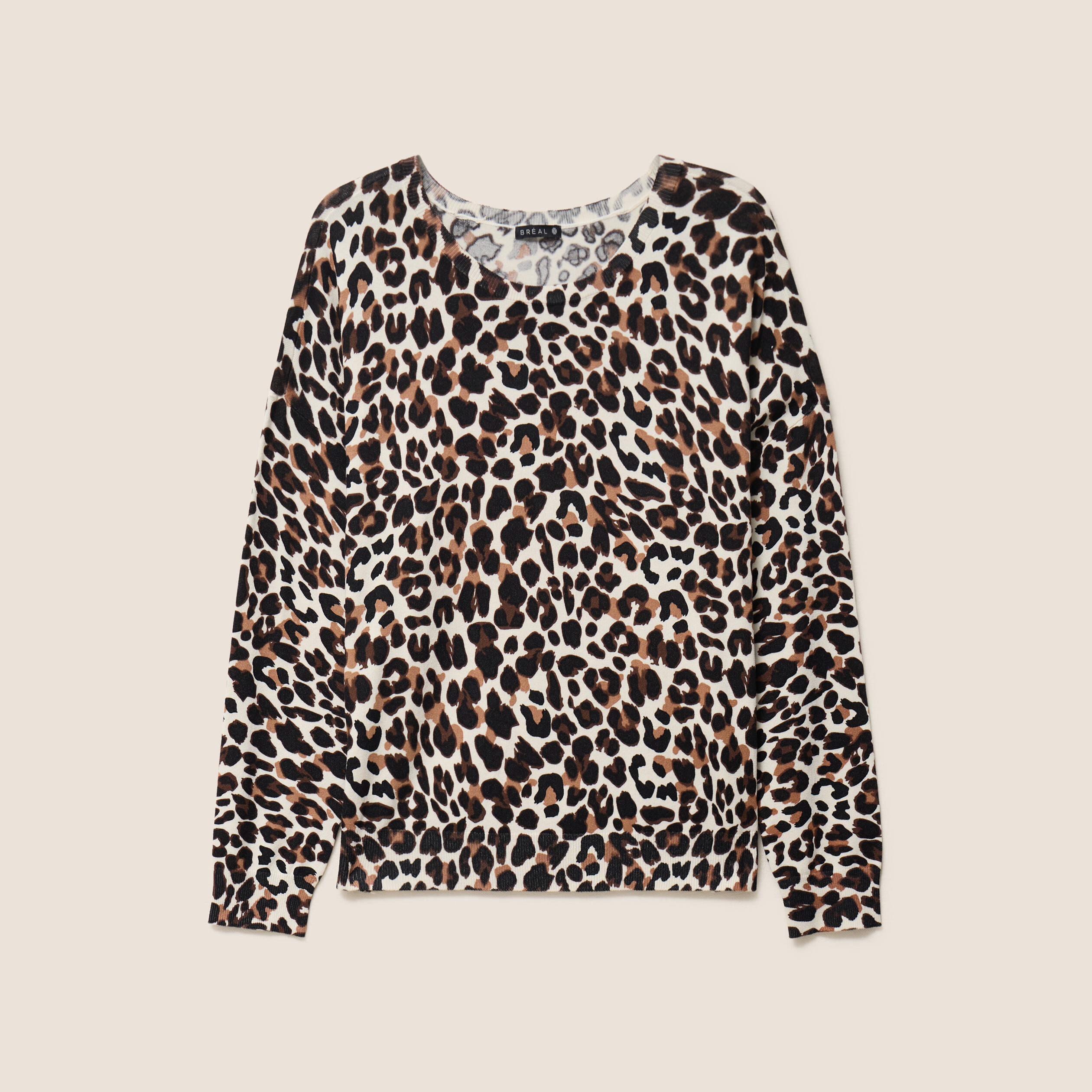 Pull manches longues bleu gris femme