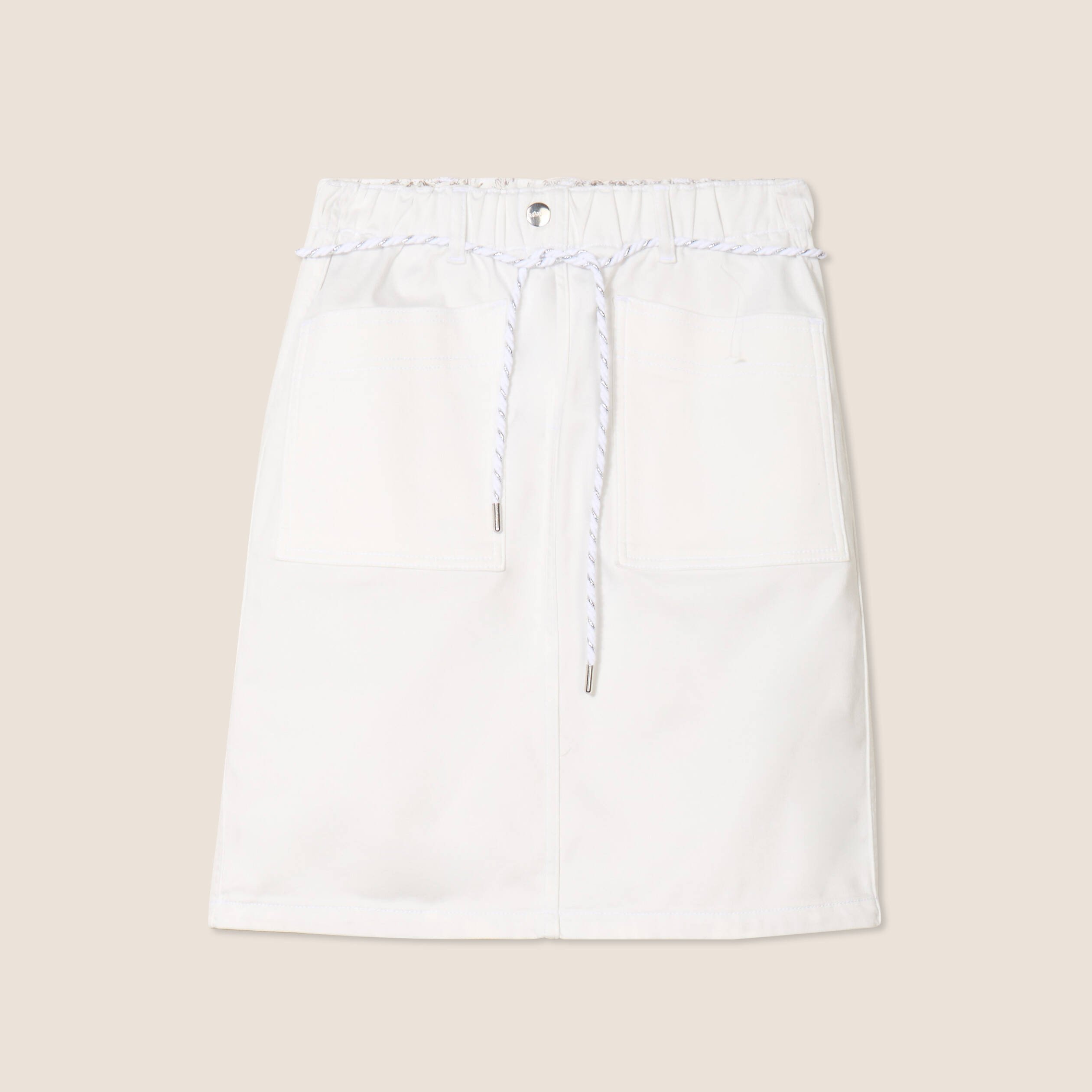 jupe droite reversible blanc femme Jupe droite réversible blanc femme