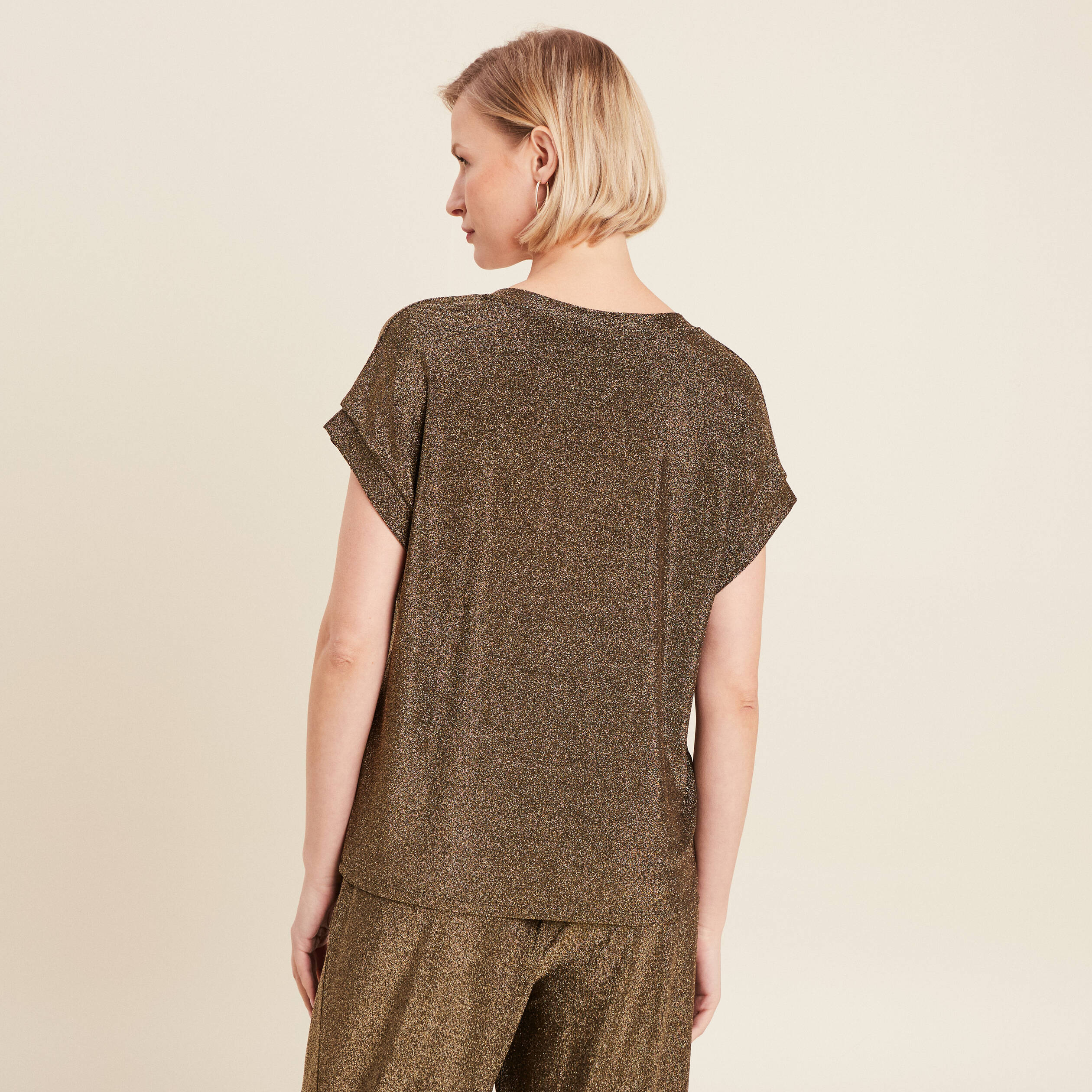 T-shirt manches courtes camel femme
