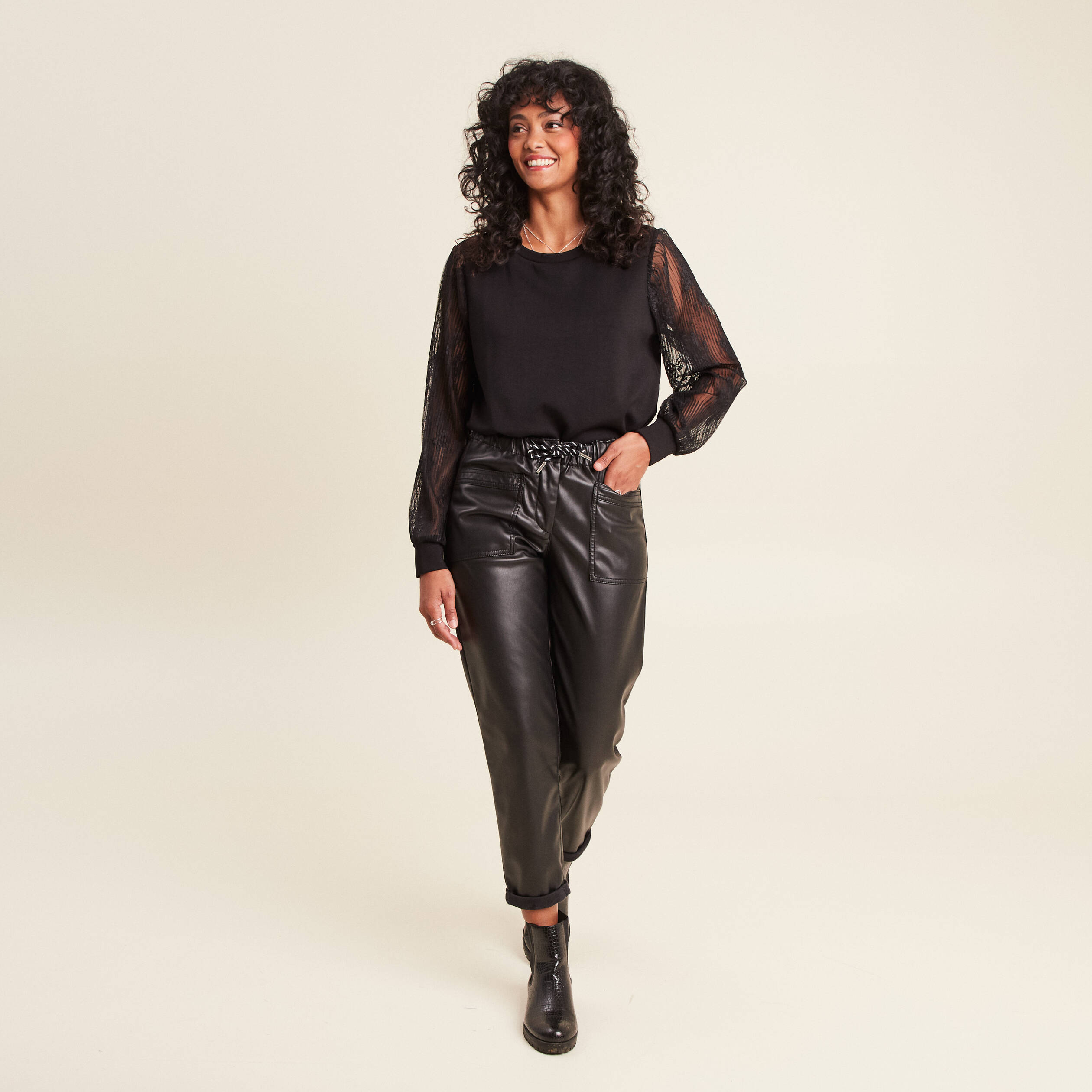 T-shirt manches longues noir femme