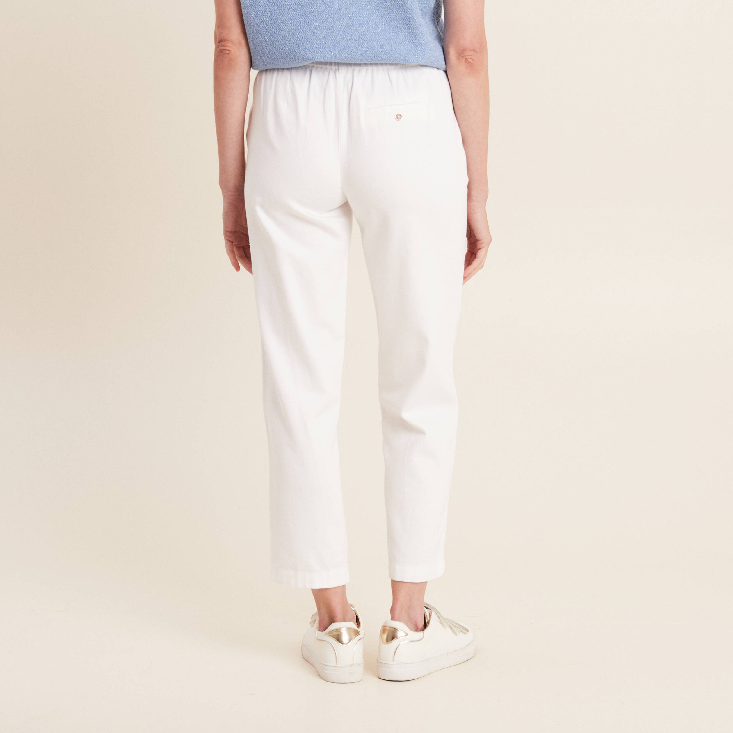 Pantalon droit ecru femme
