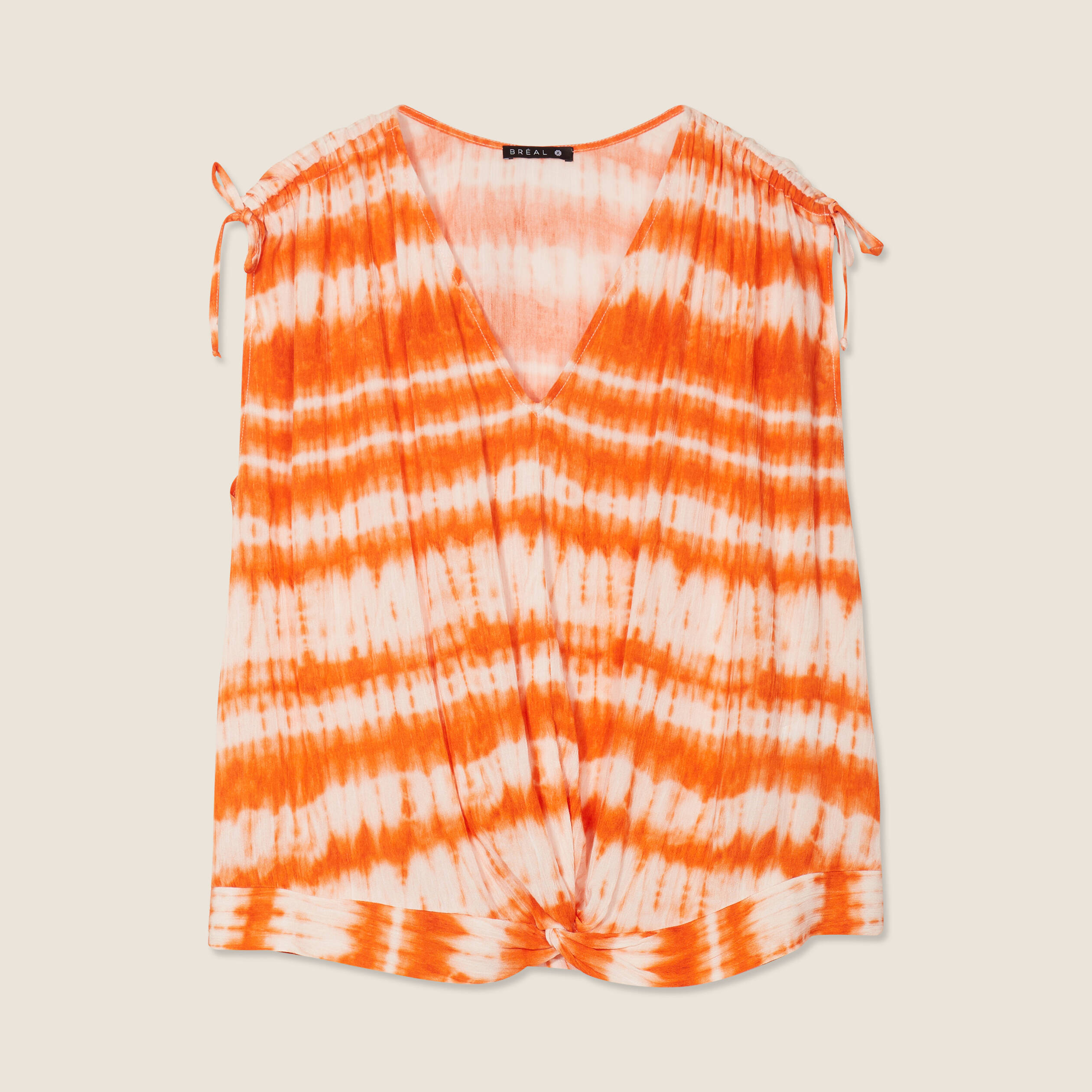 Blouse sans manches orange femme
