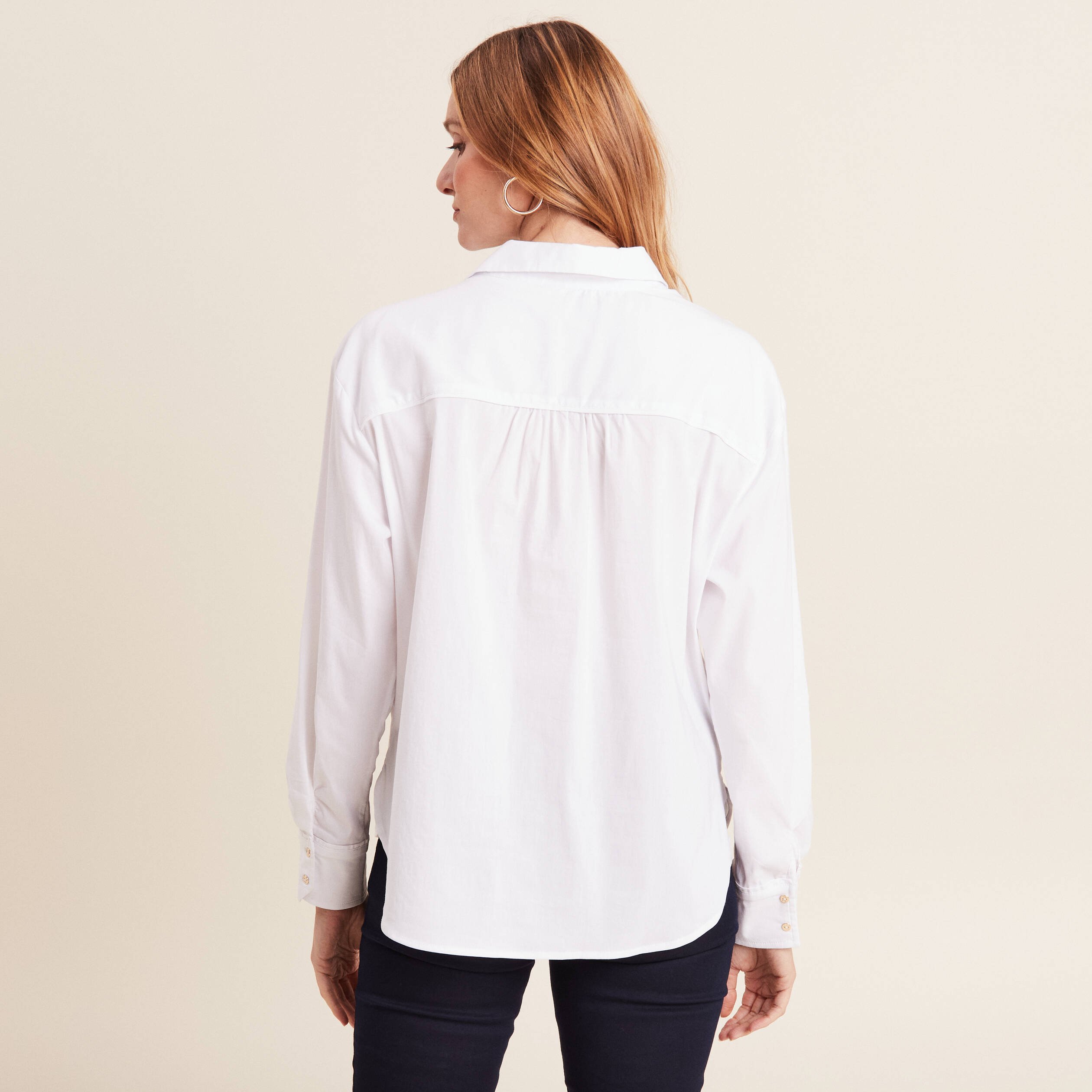 Chemise manches longues ecru femme