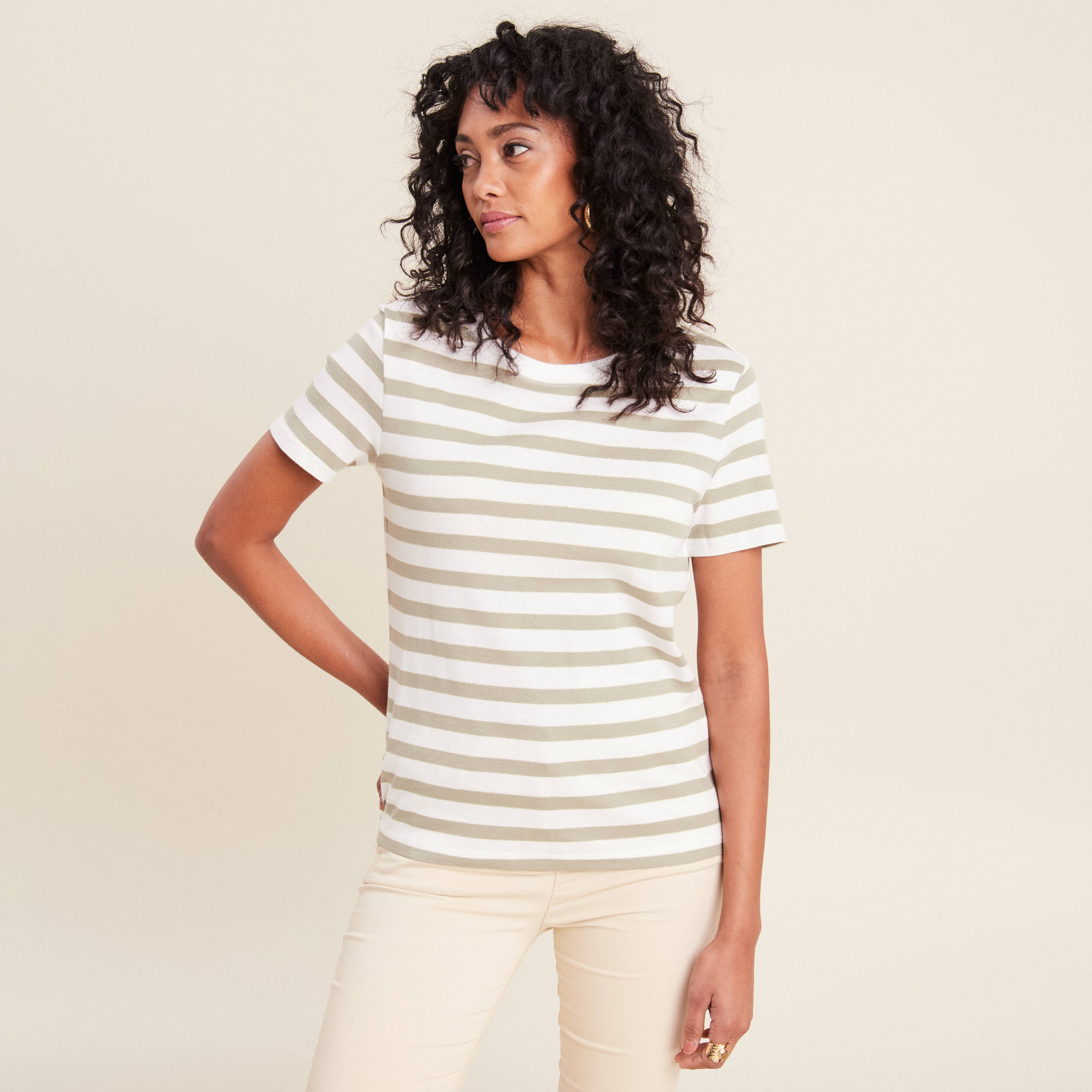 T-shirt manches courtes vert femme