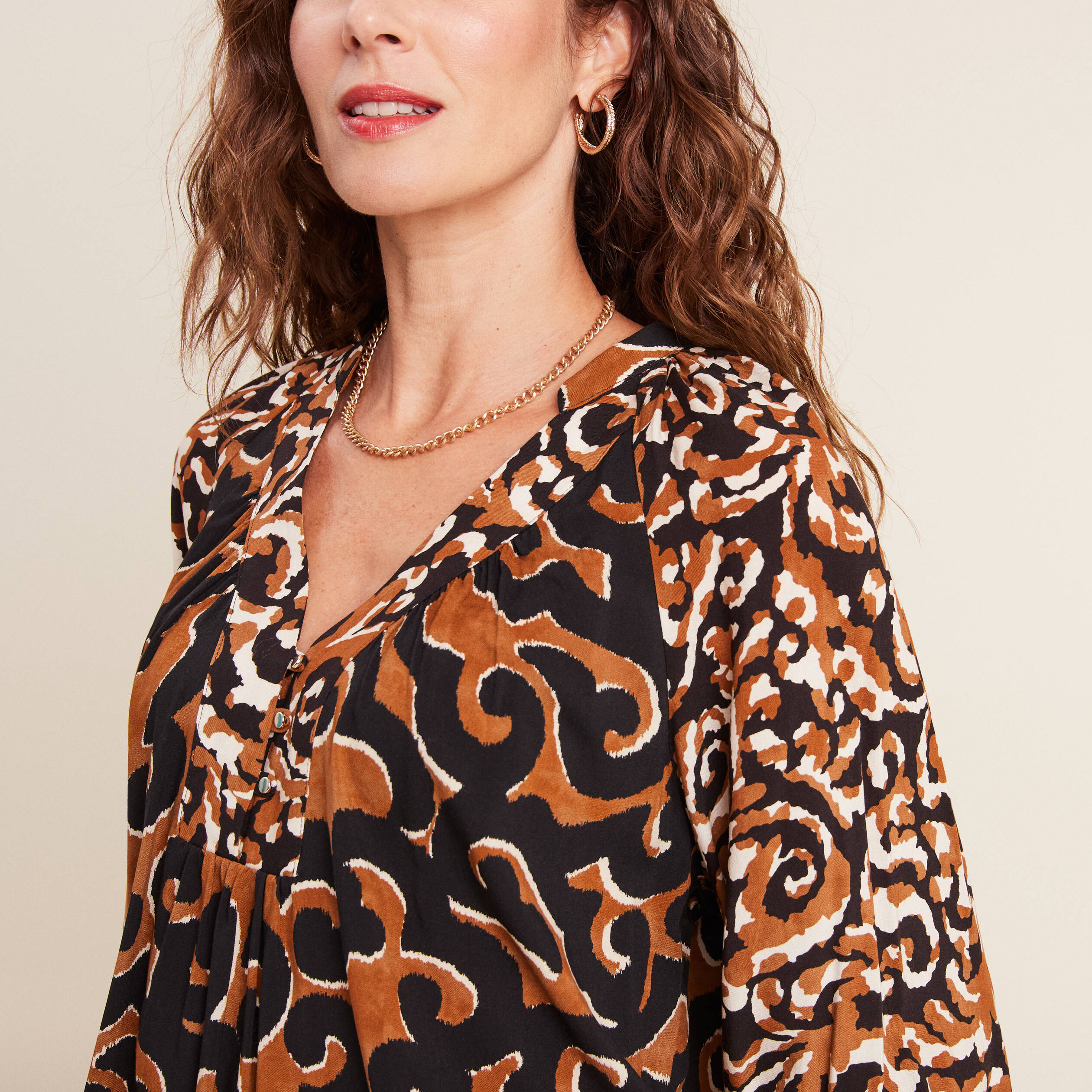 Blouse manches longues noir femme