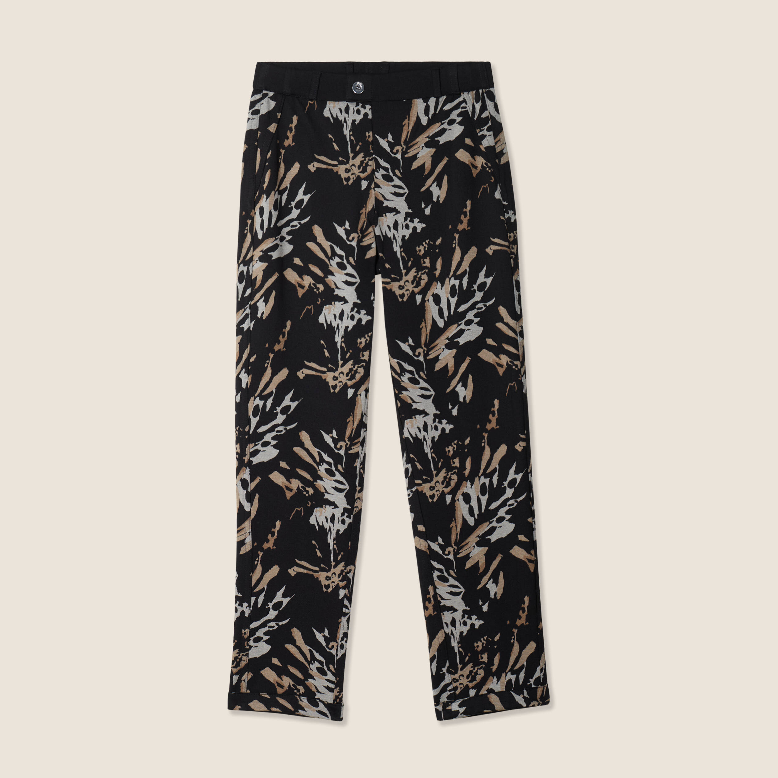 Pantalon droit réversible noir femme