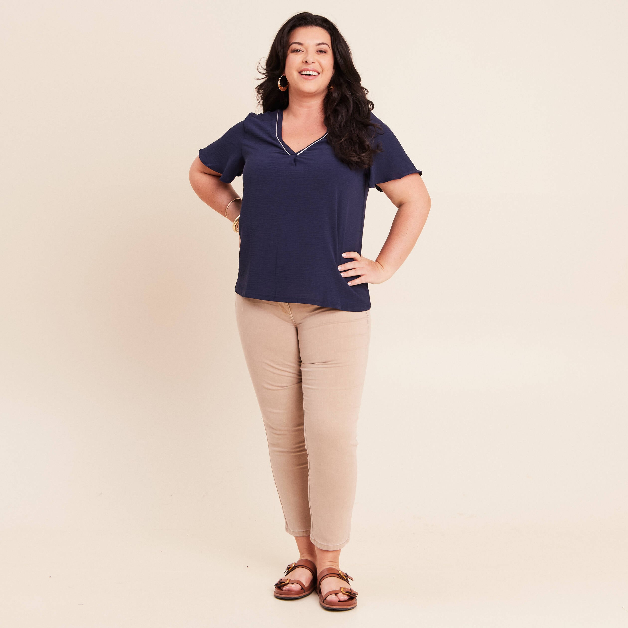 PIKEUR - T-shirt manches courtes femme Tiene marine