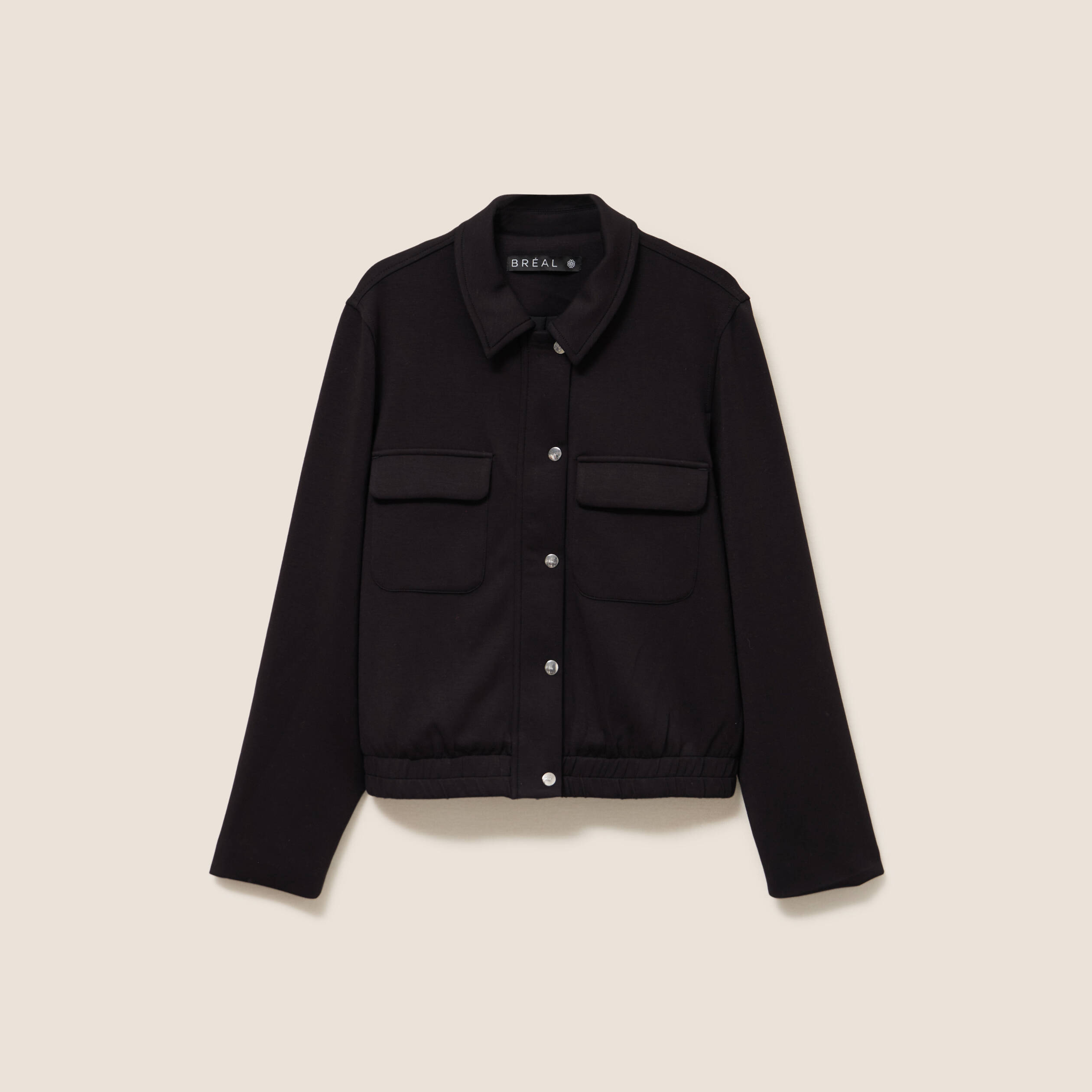 Veste bas resserr&eacute; manches longues noir femme