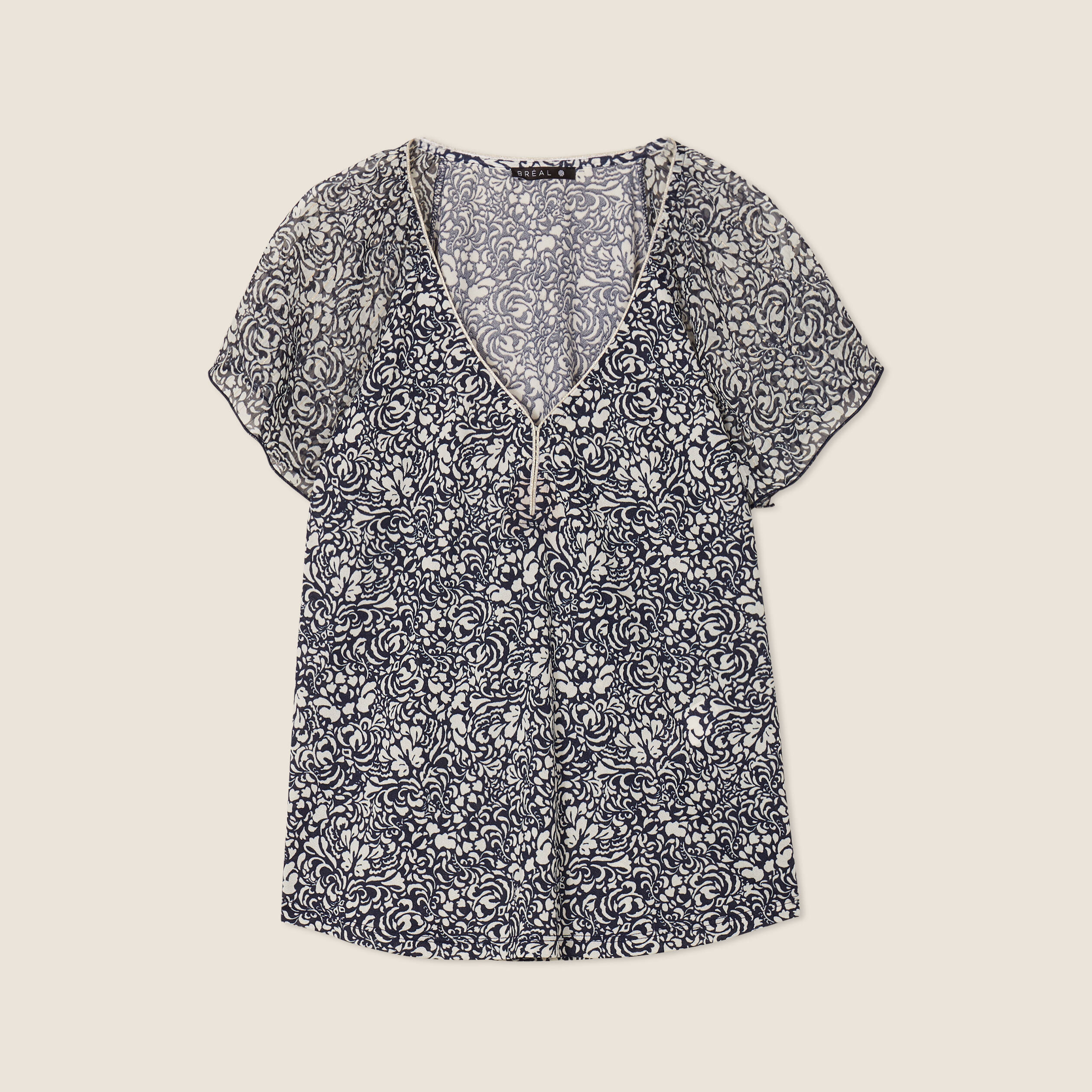 T-shirt manches courtes bleu femme
