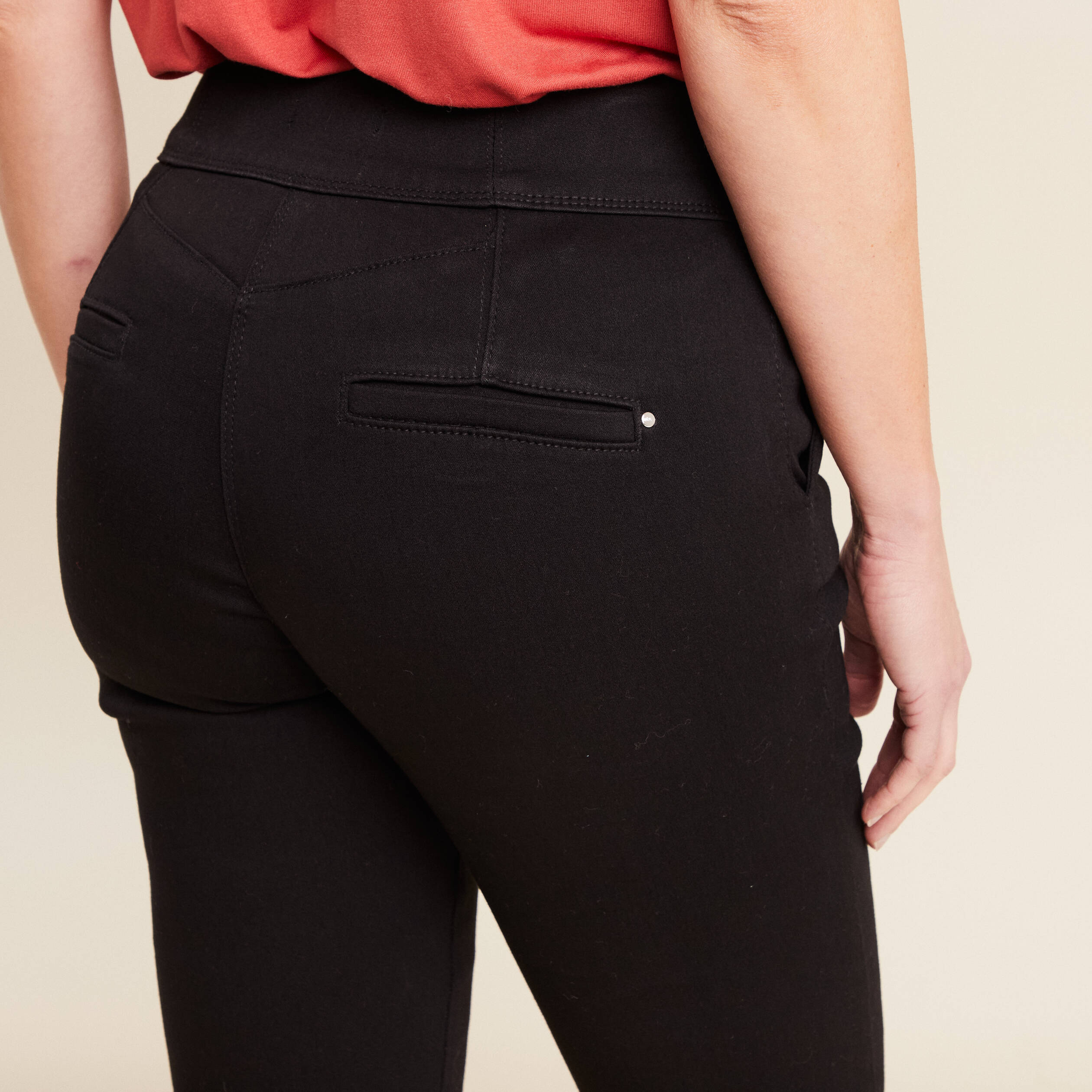 Pantalon bootcut à pont noir femme