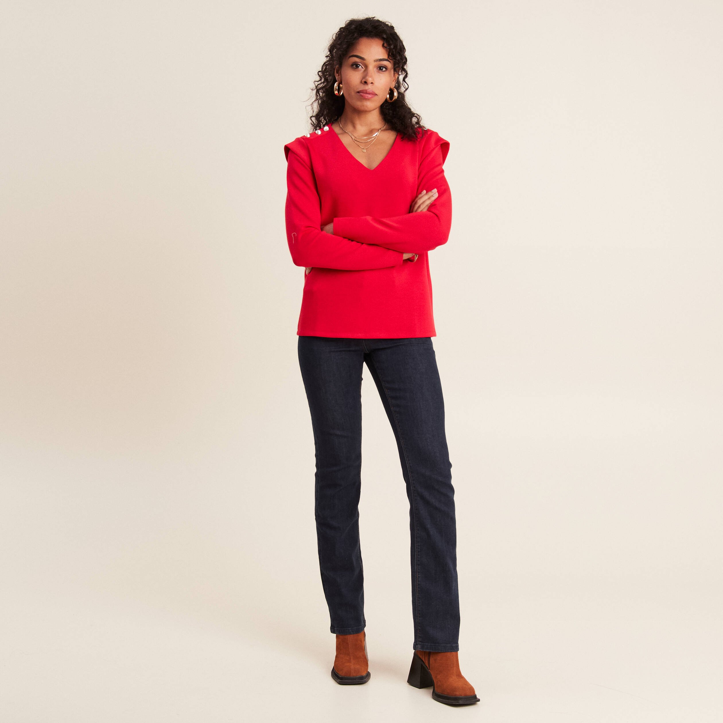 T-shirt manches longues rose cerise femme