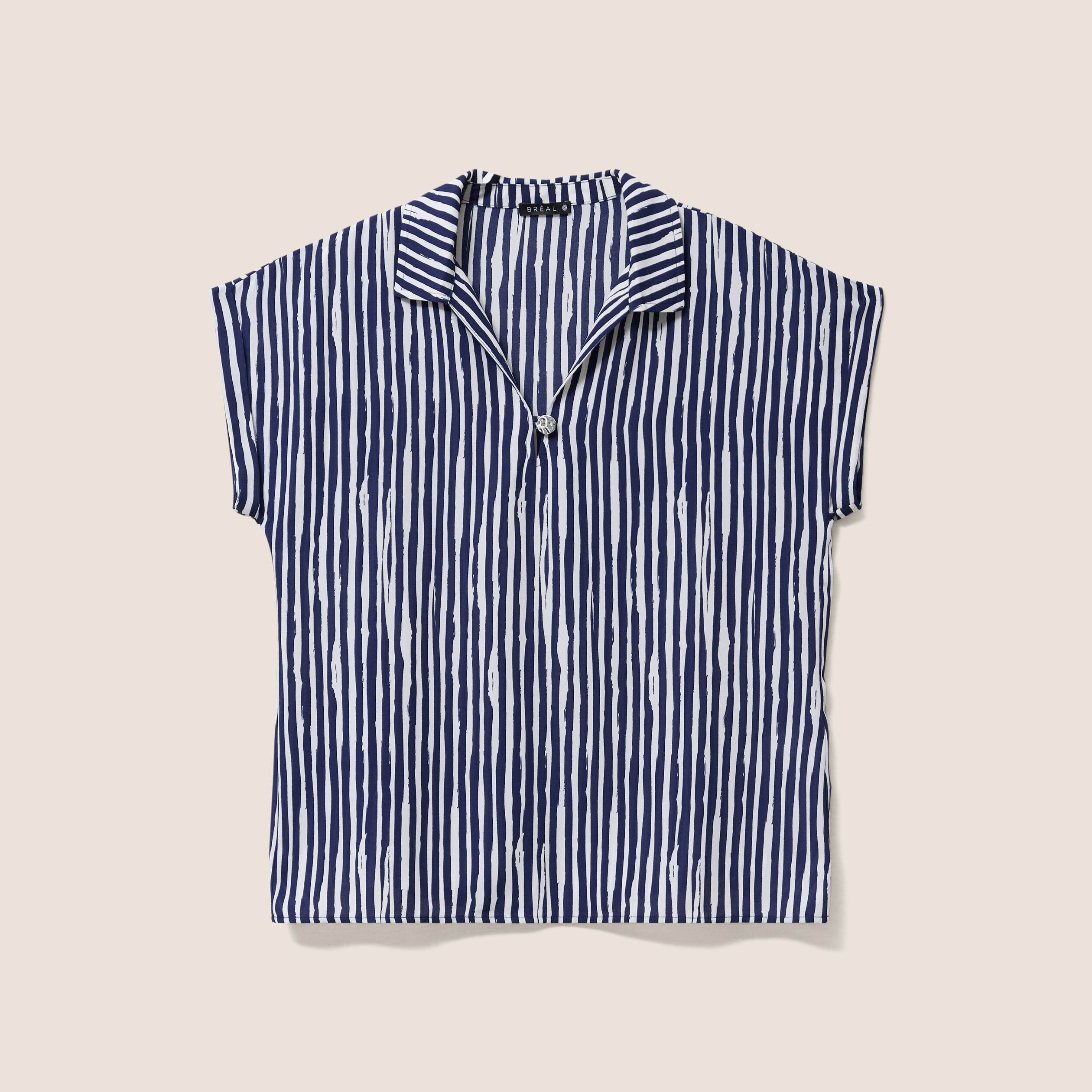 Blouse fluide manches courtes blanc femme
