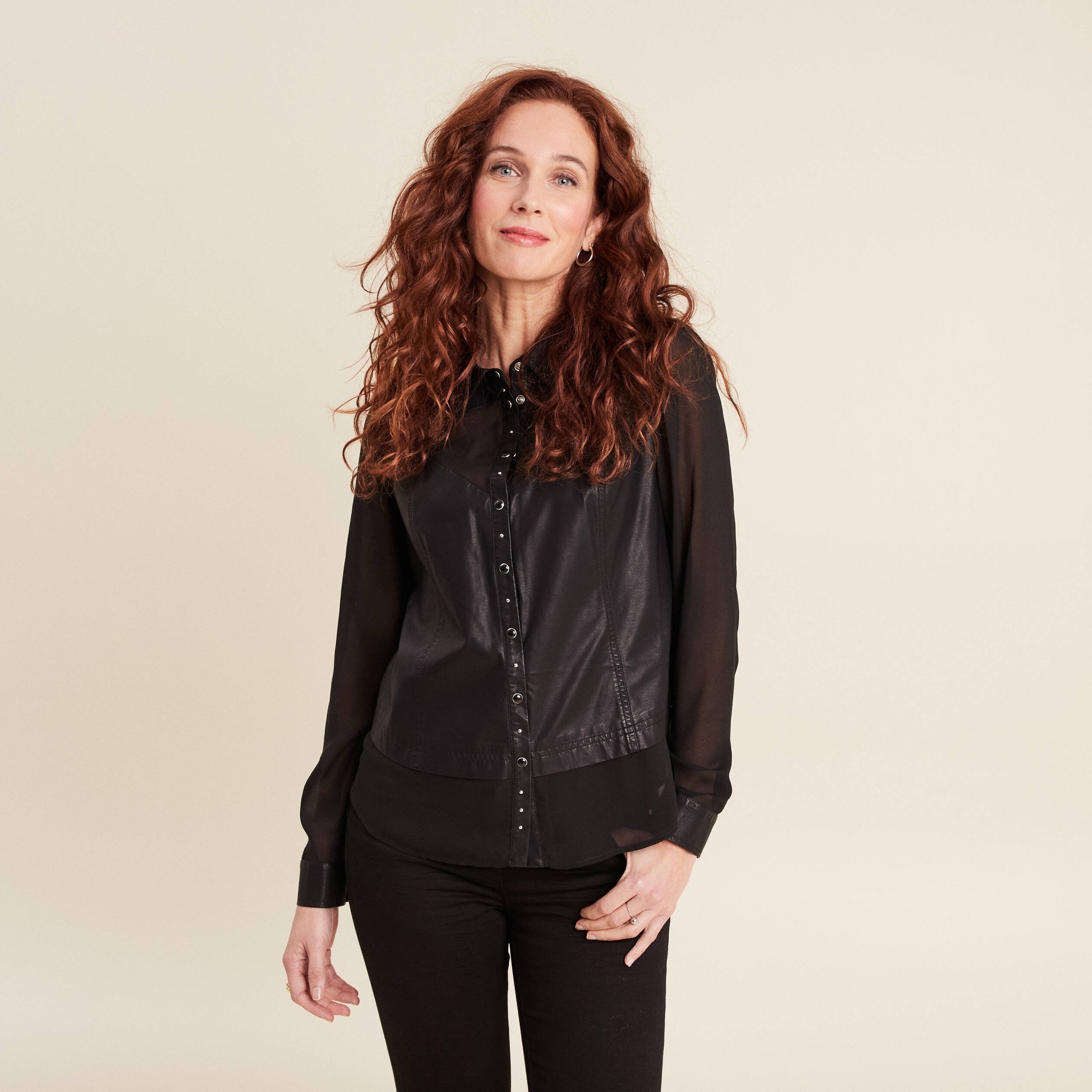chemise manches longues noir femme Chemise manches longues noir femme