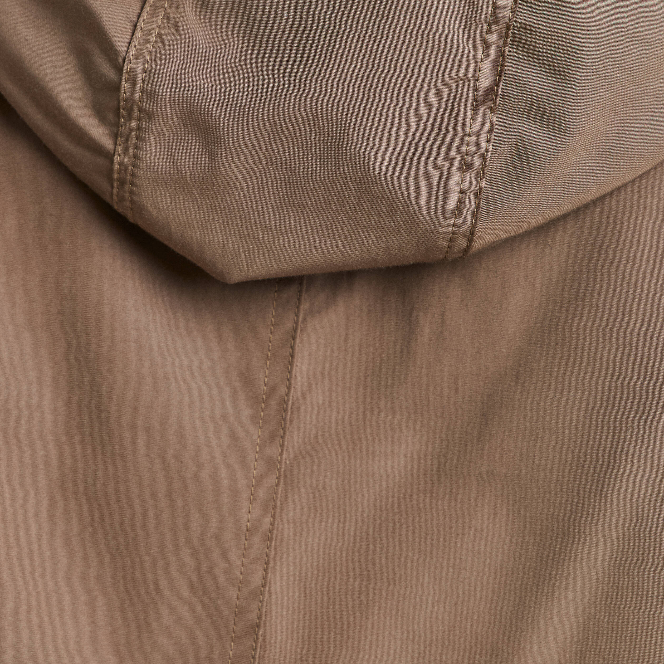 Parka &agrave; capuche doubl&eacute;e manches longues vert kaki femme