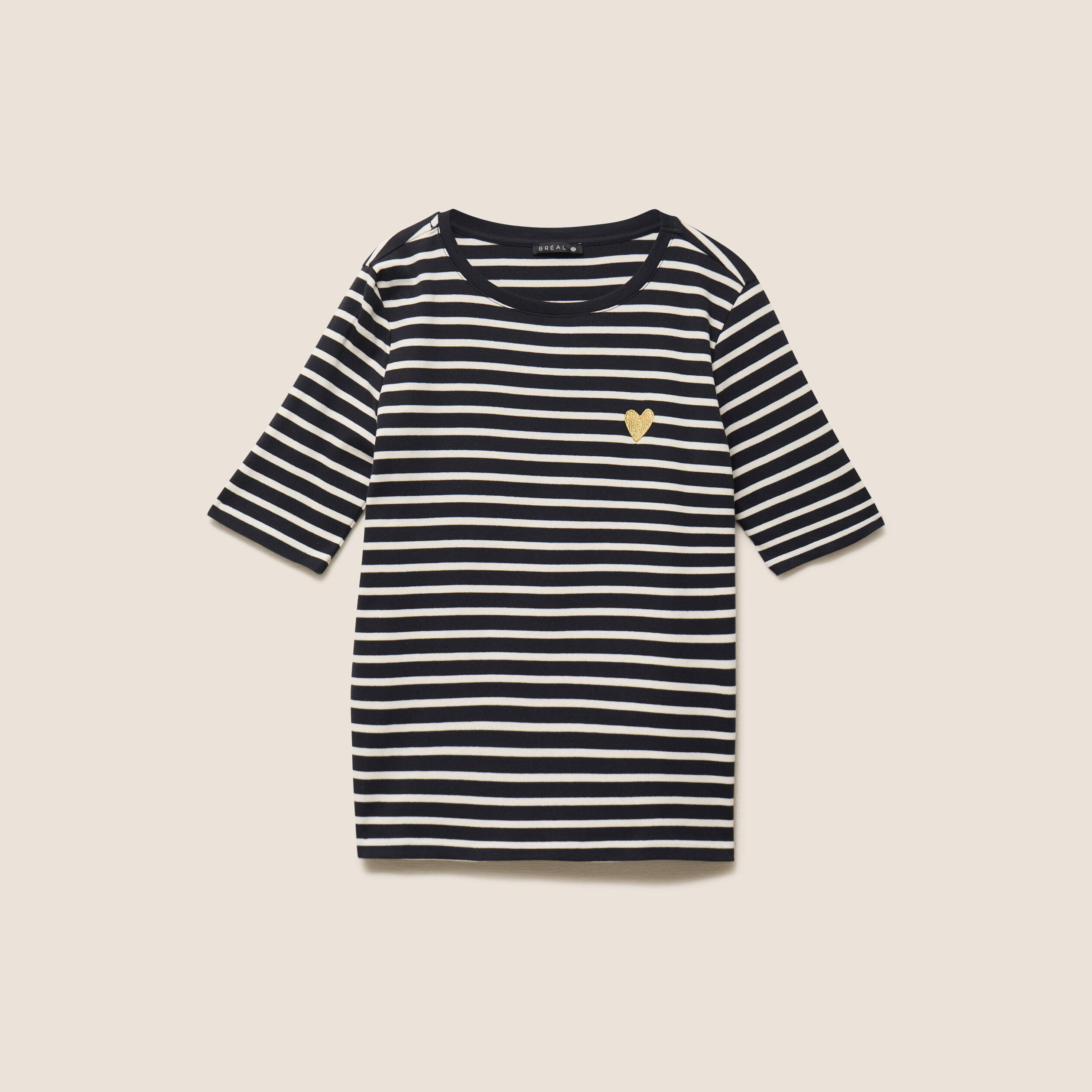 T-shirt col rond noir femme
