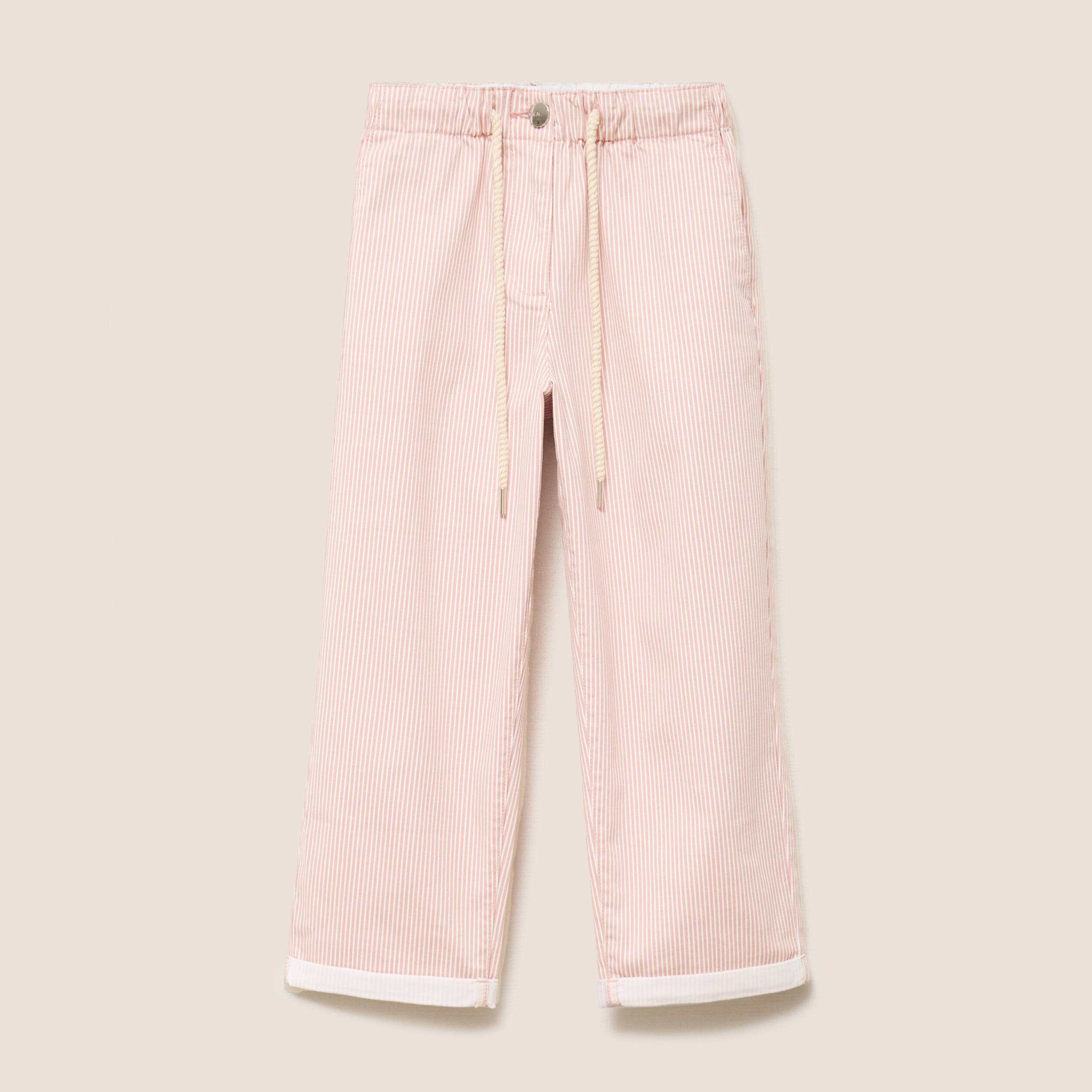Pantacourt coupe mom large rose femme