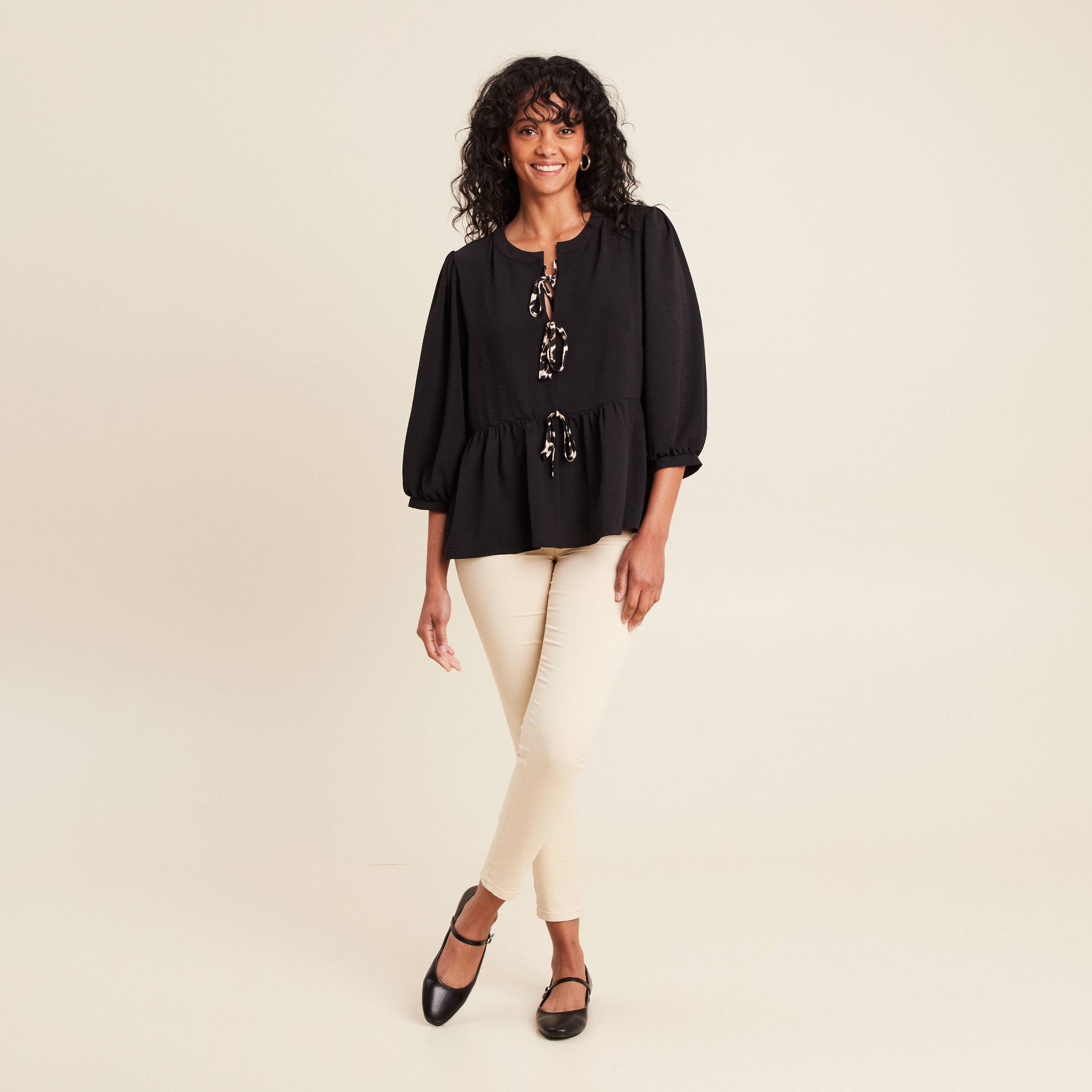 Pantalon magique Le L&eacute;ger coupe ajust&eacute;e ivoire femme