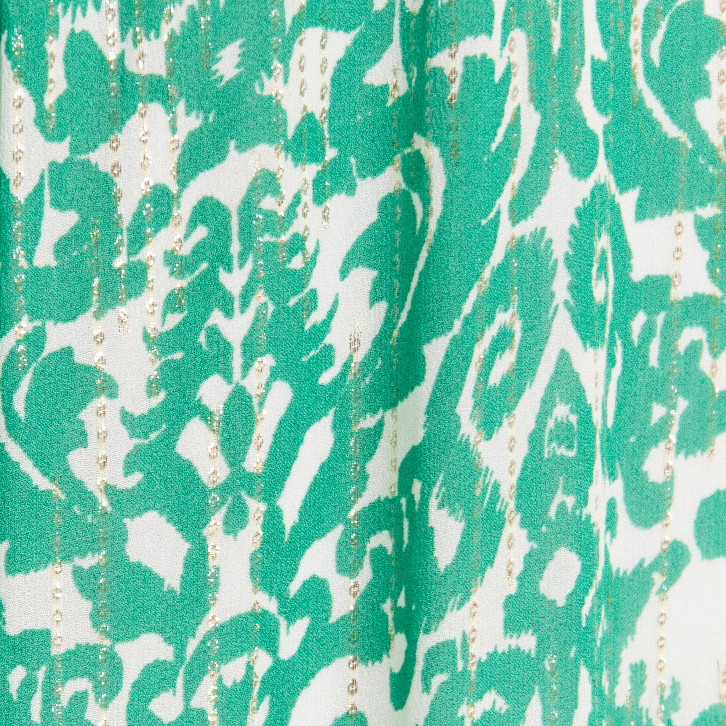 Robe longue évasée fluide vert femme