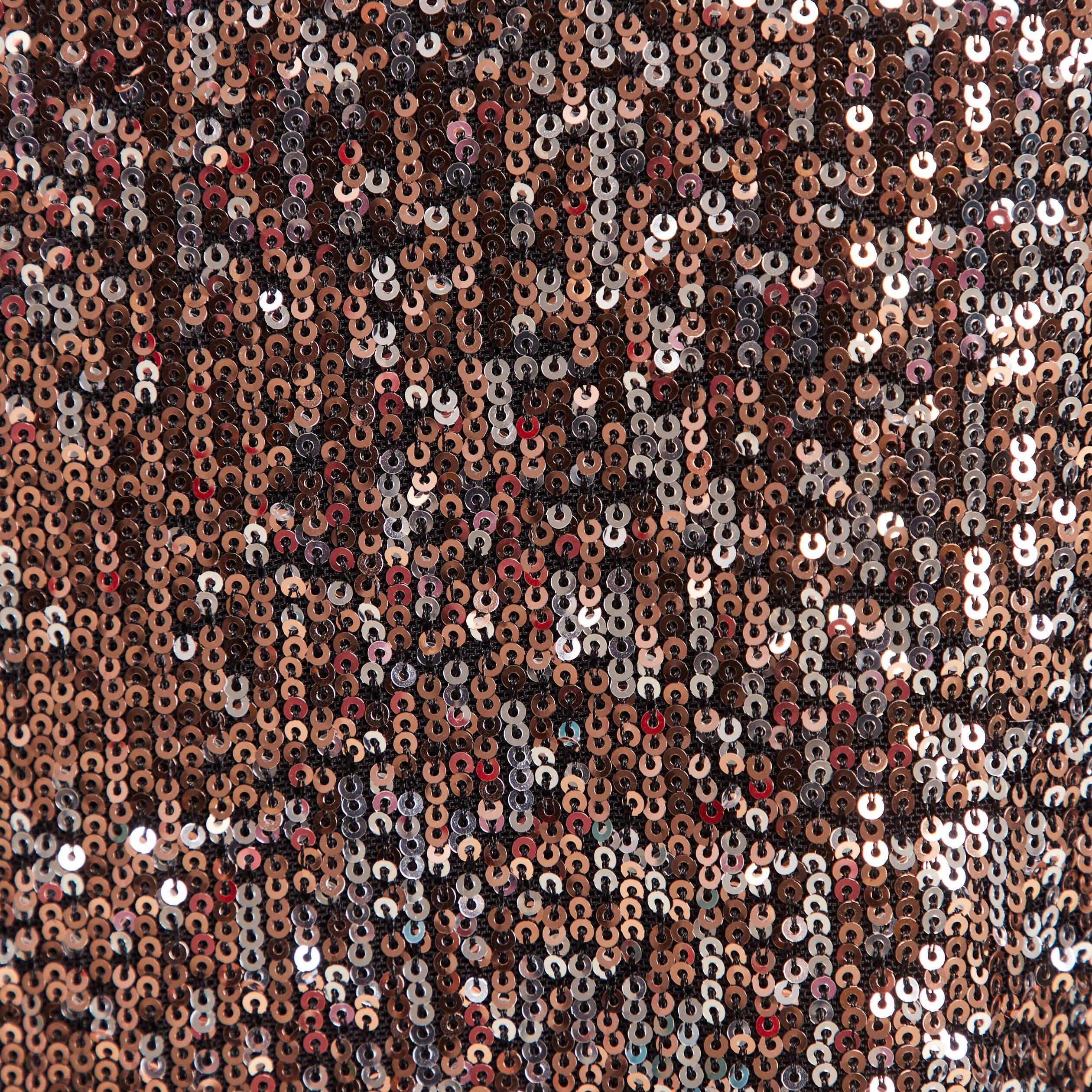 Robe évasée sequins couleur cuivre femme
