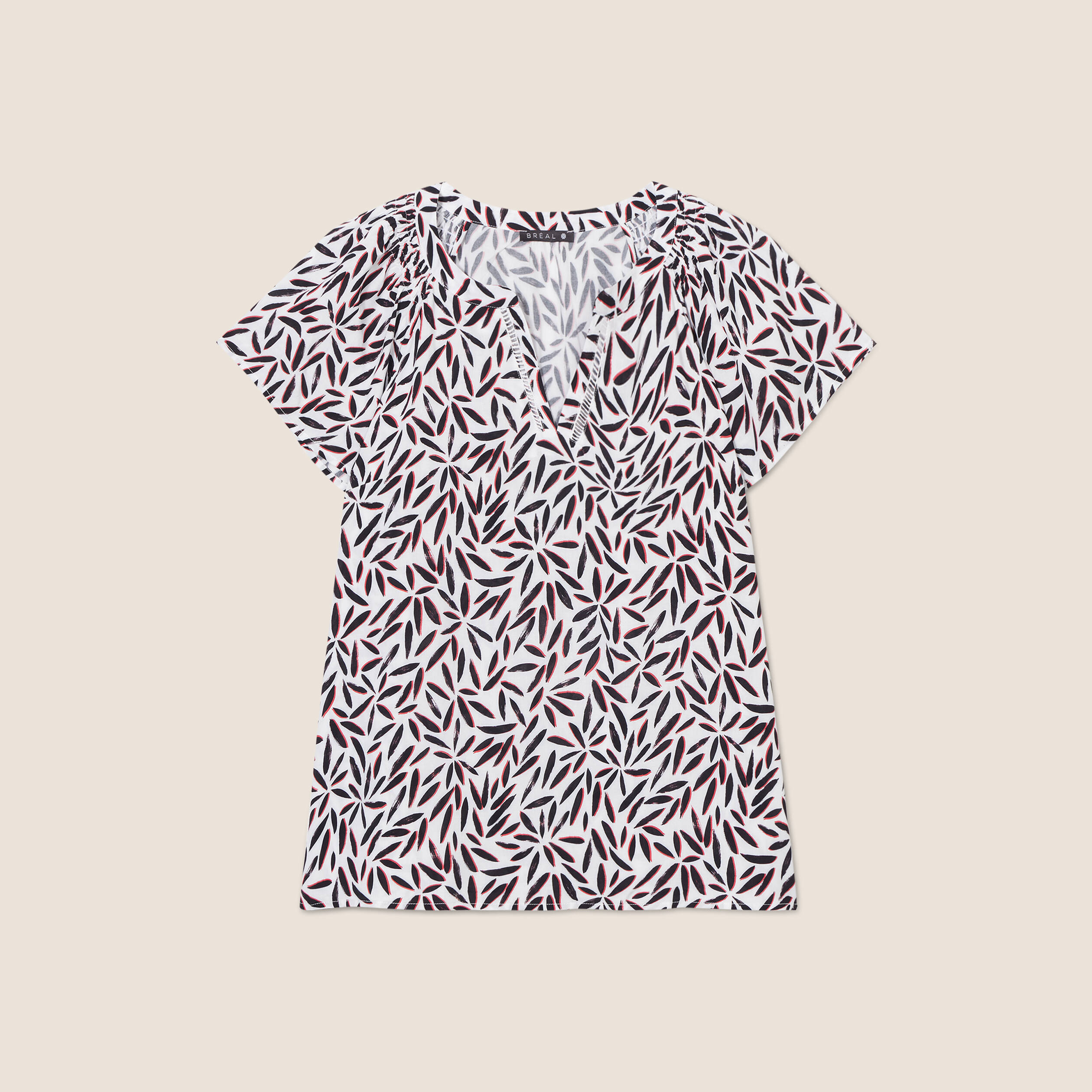 Blouse manches courtes beige femme