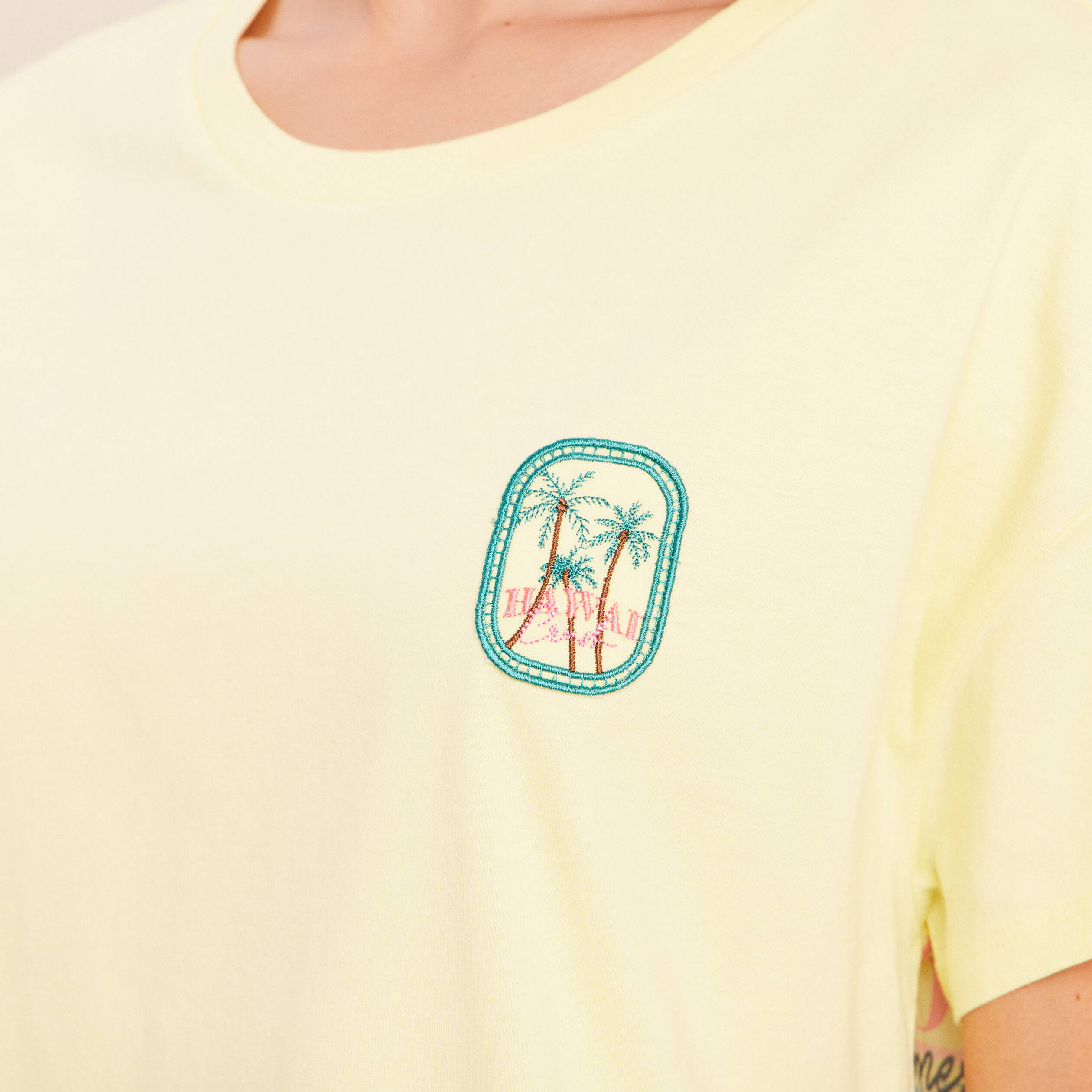 T-shirt droit manches courtes multicolore femme