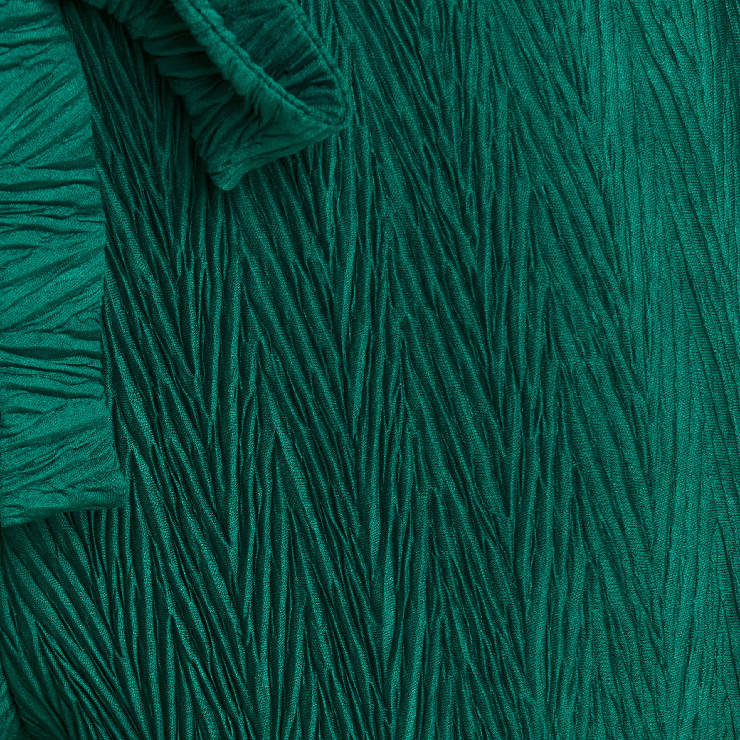 Pantalon large ceinturé vert femme