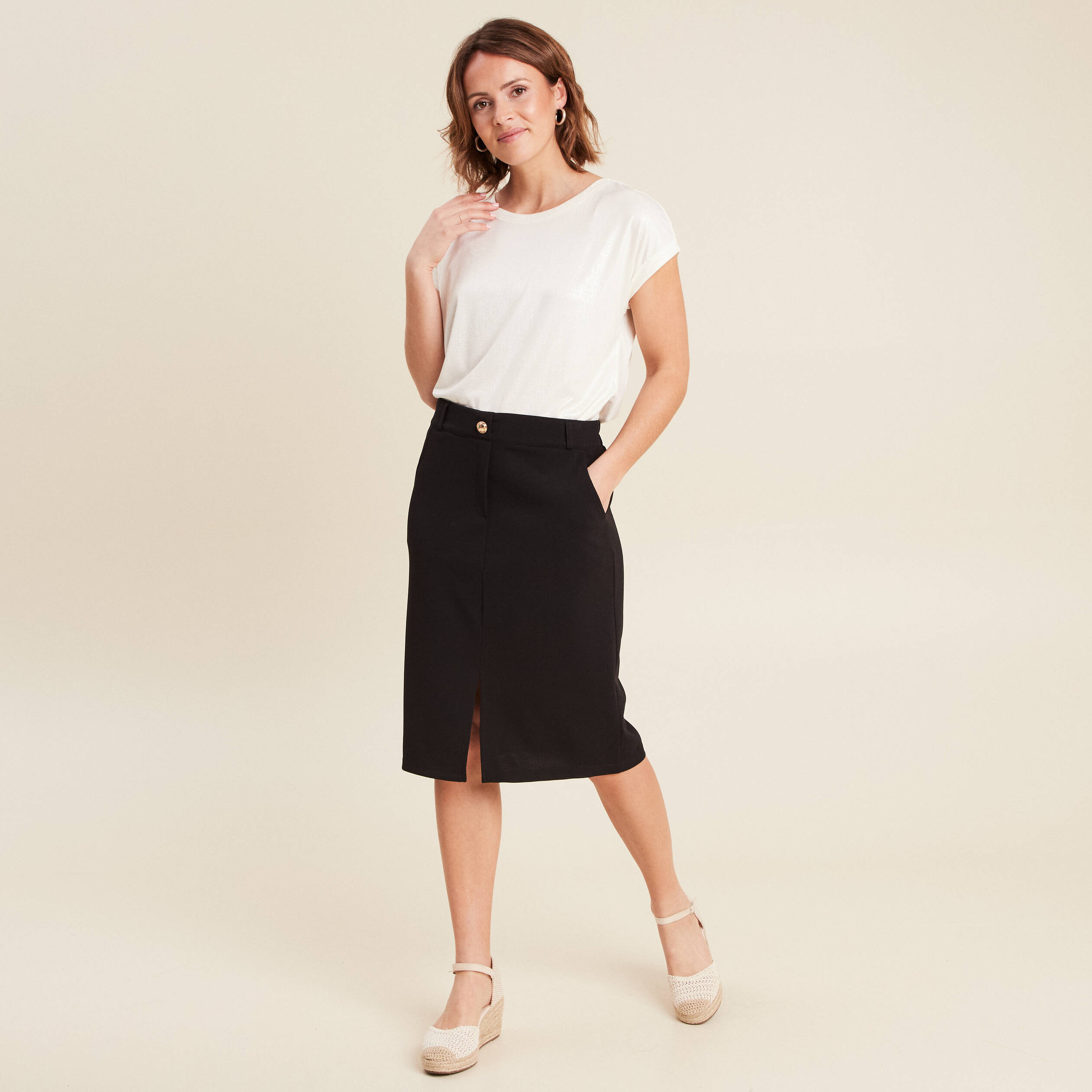 jupe droite noir femme Jupe droite noir femme