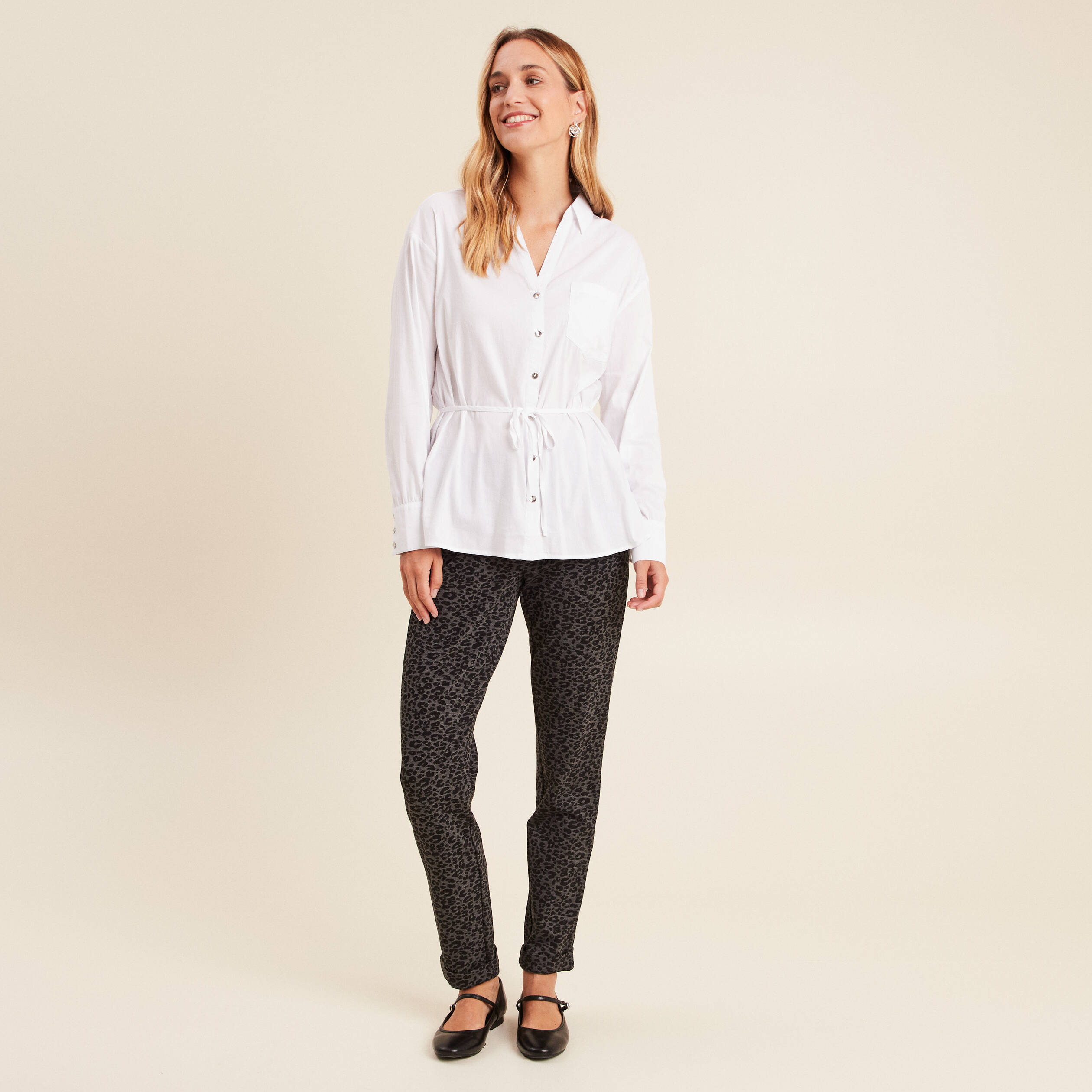 Pantalon ESMARA Taille 40 Imprimé Léopard – Neuf Sans étiquettes – Style Chino