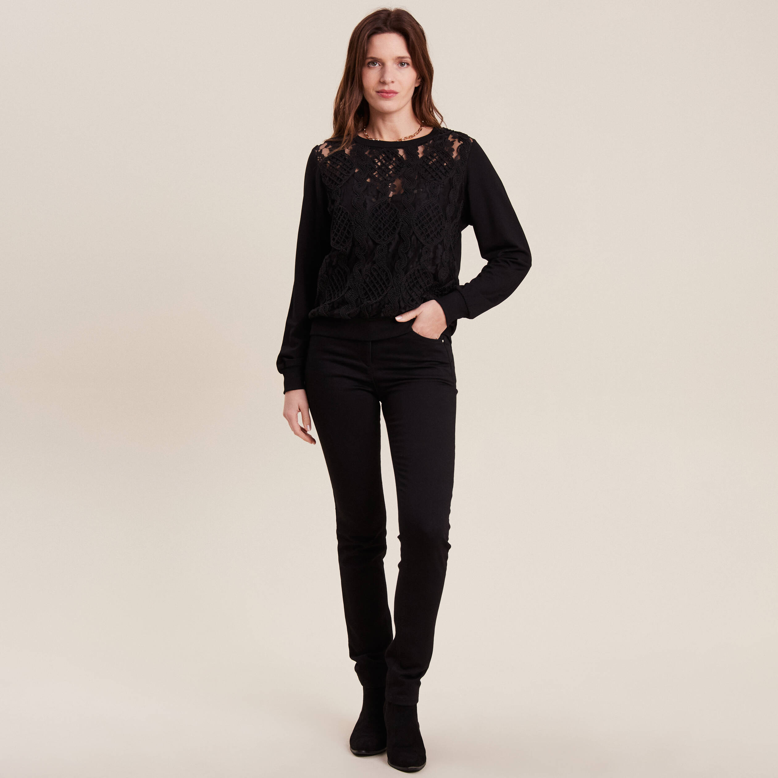 T-shirt manches longues noir femme
