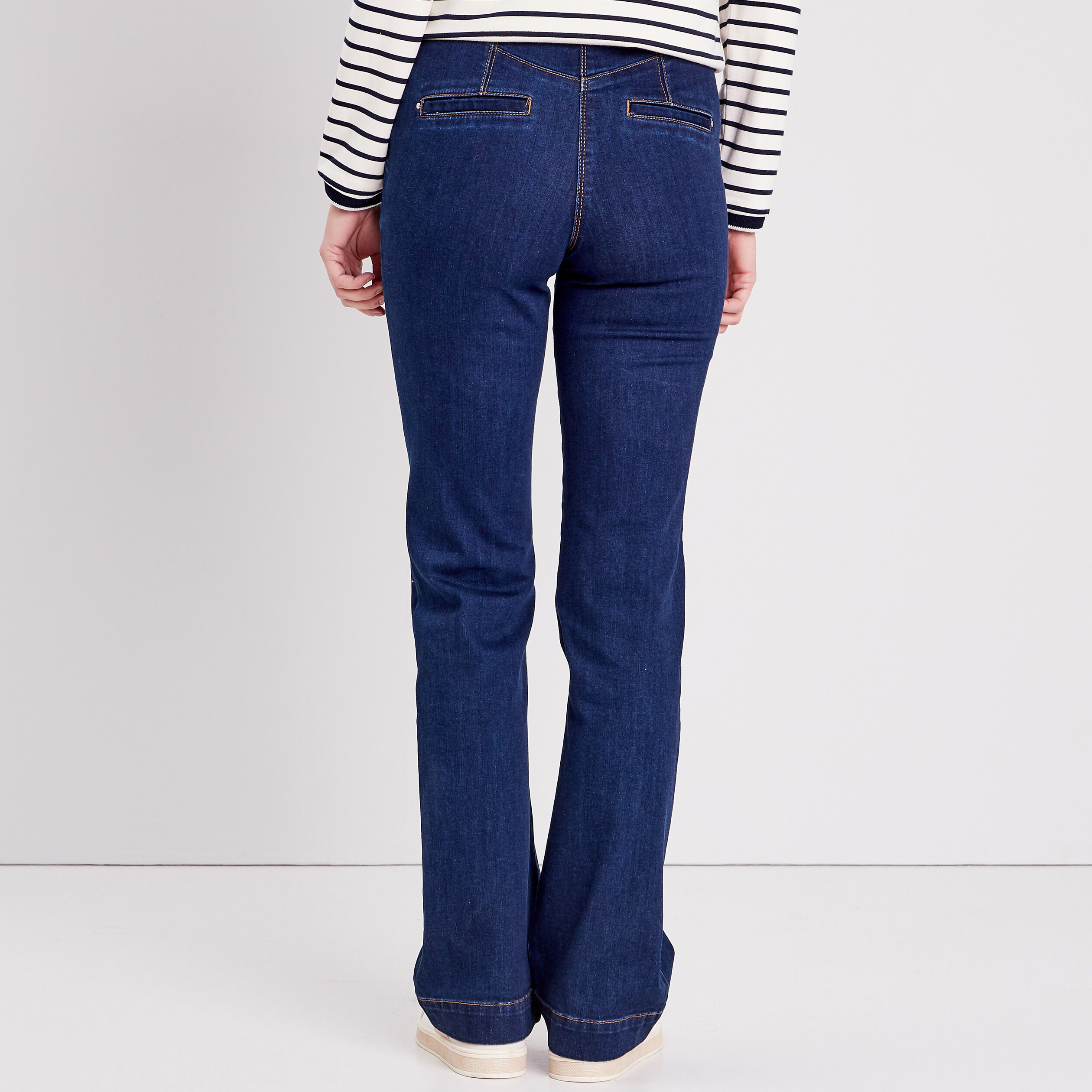 Jean bootcut taille haute denim stone femme