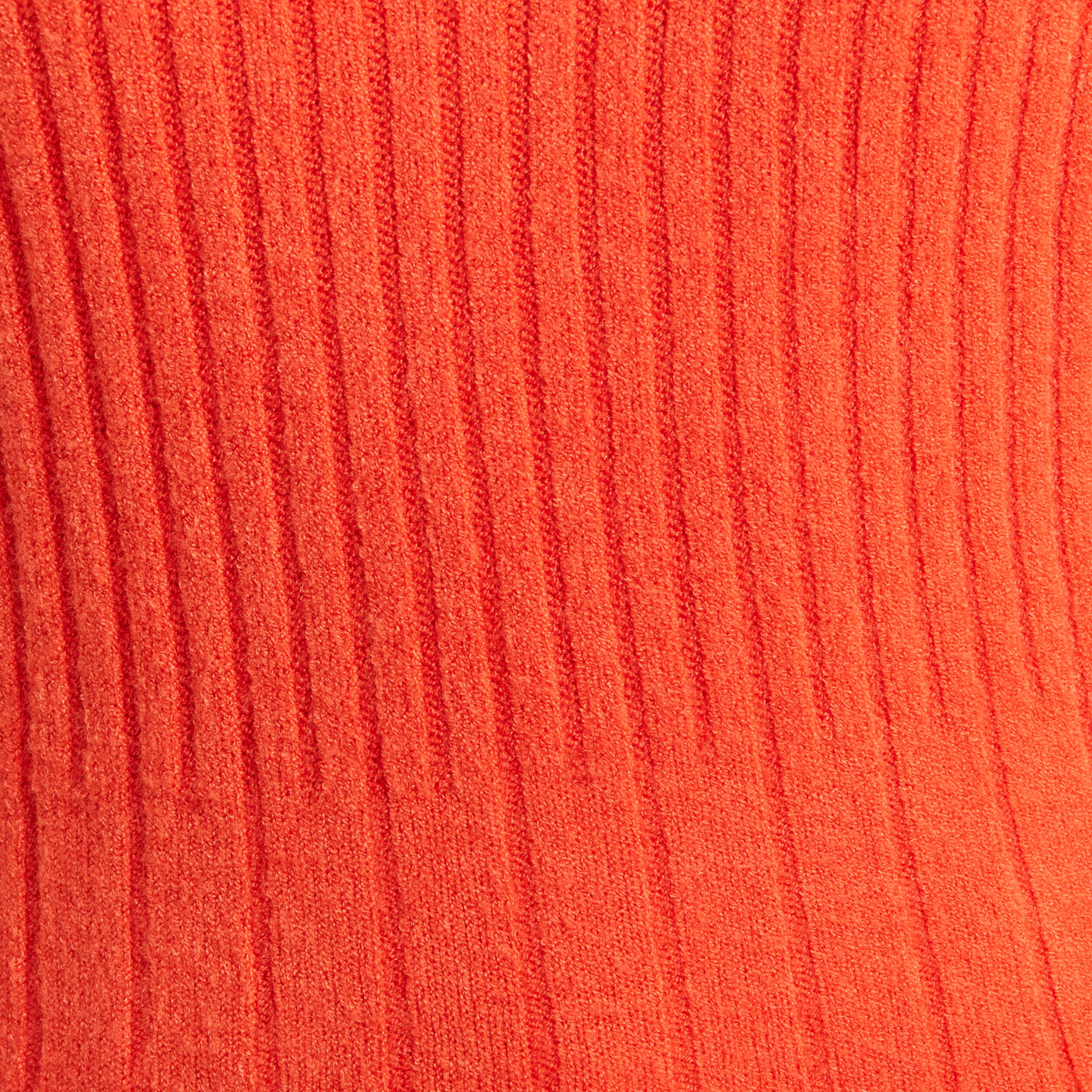 Pull manches longues côtelé orange femme