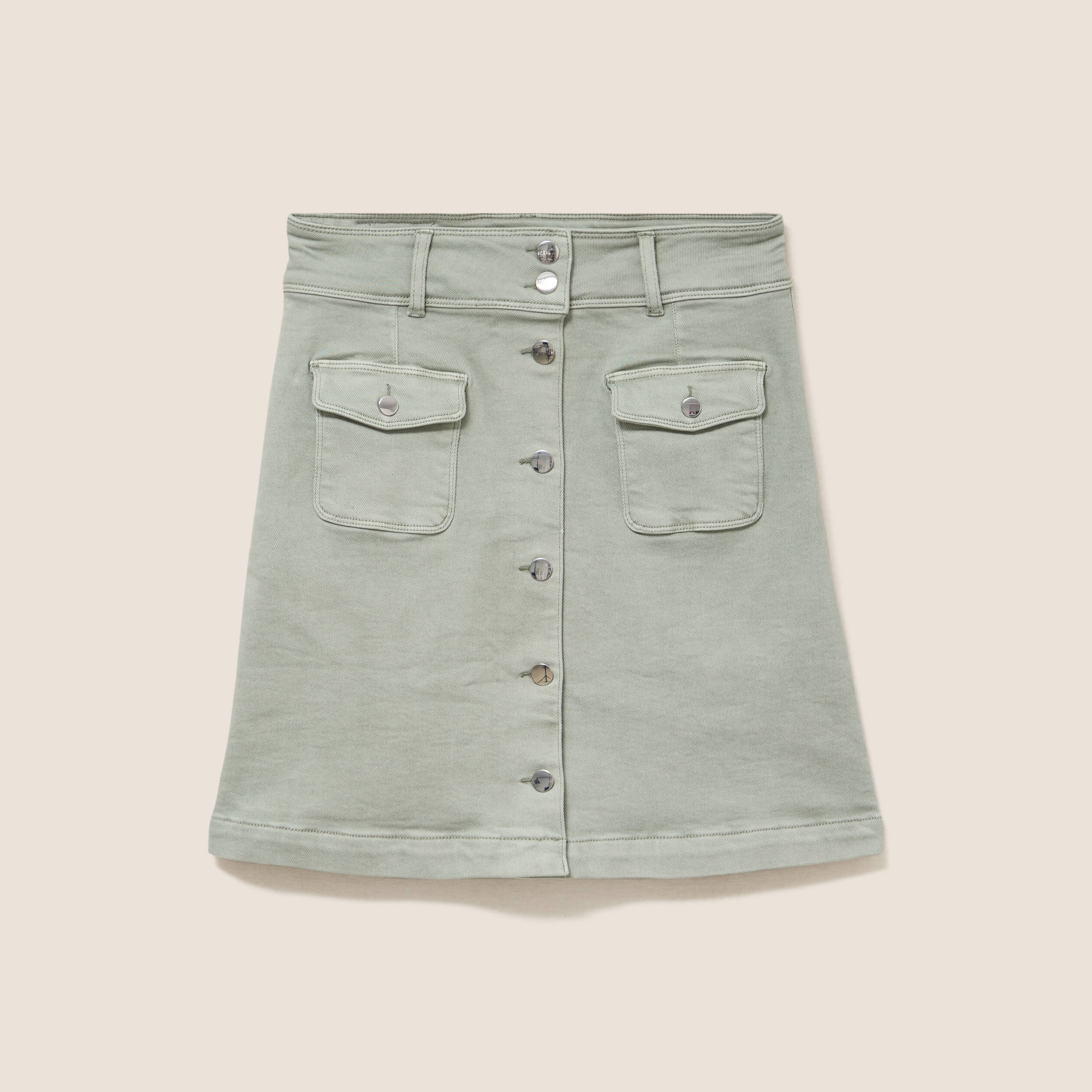 Jupe en jean taille standard vert clair femme