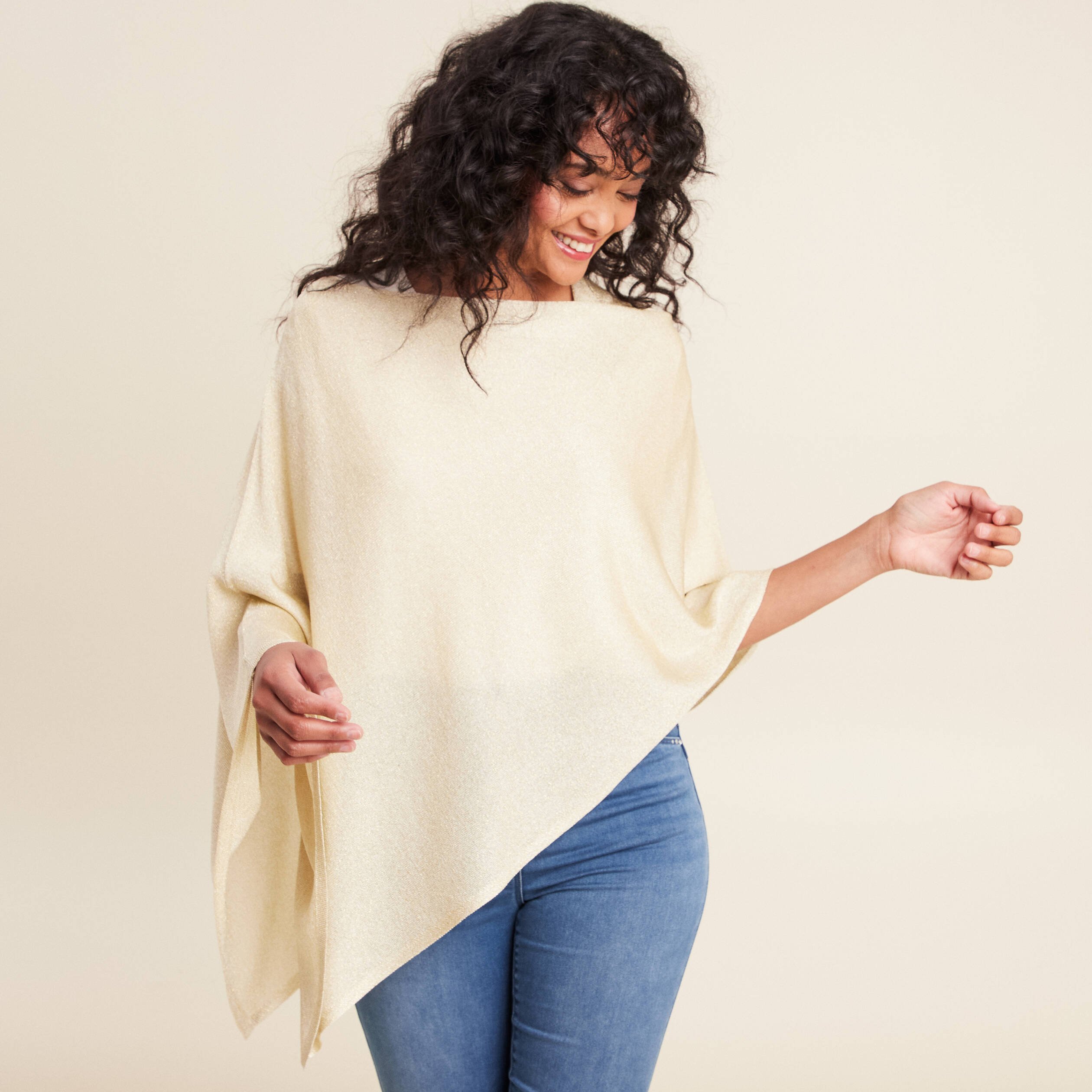 poncho couleur or femme Poncho couleur or femme